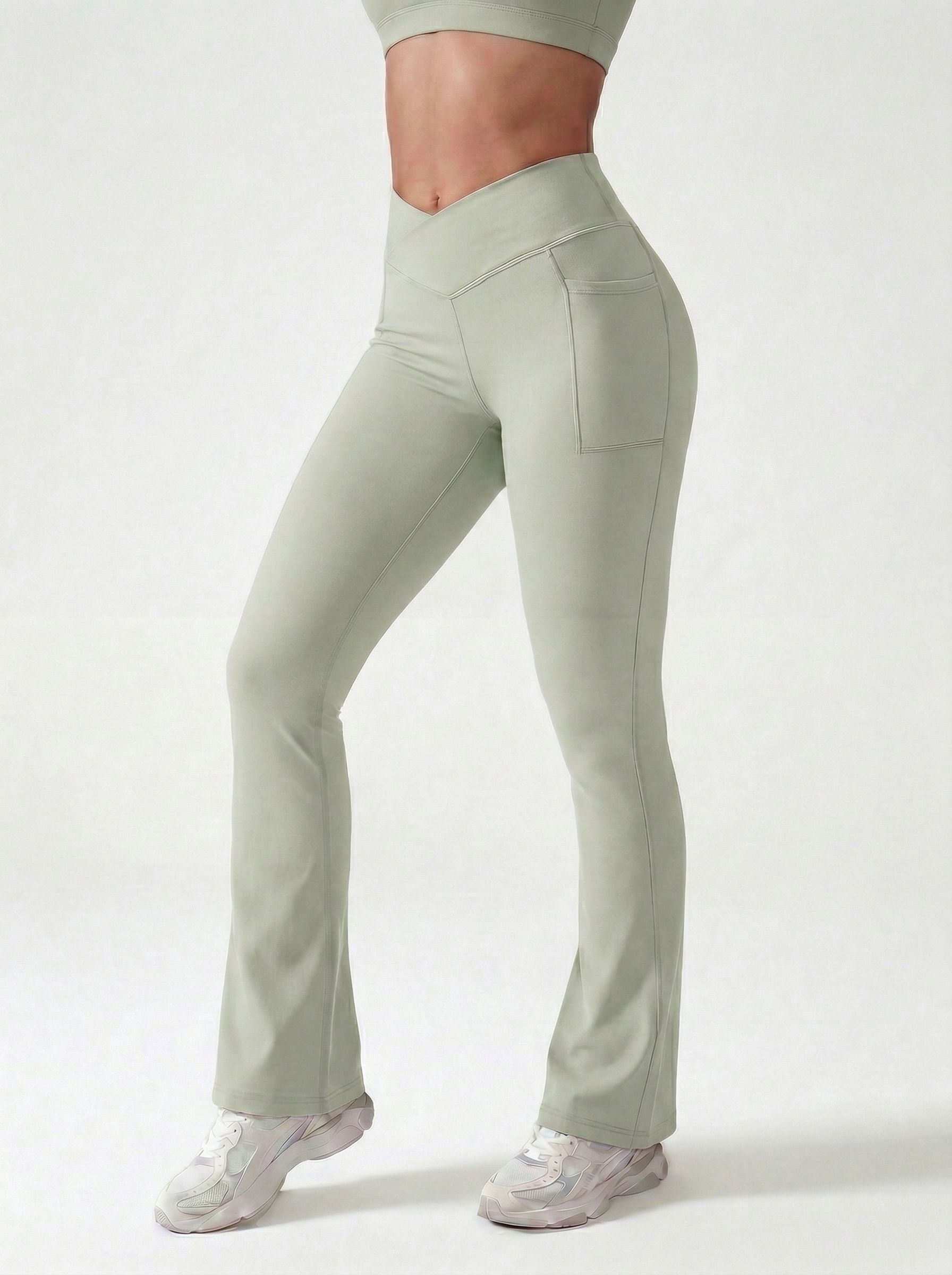 Lolacurve High-Rise Cheeky Dark Gray Flare Leggings
