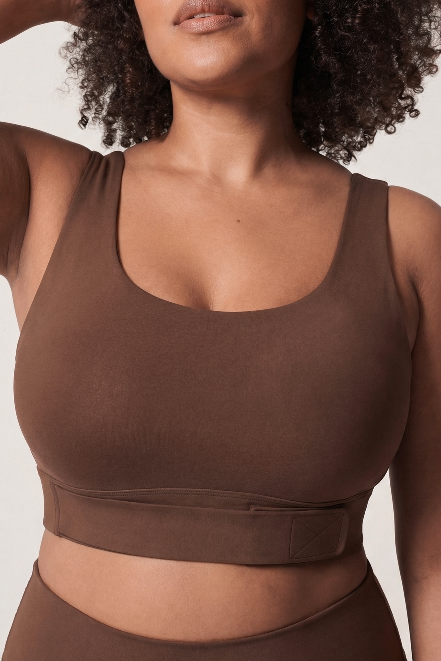Lolacurve Adjustable Racerback Support Sports Brown Plus Size Bra