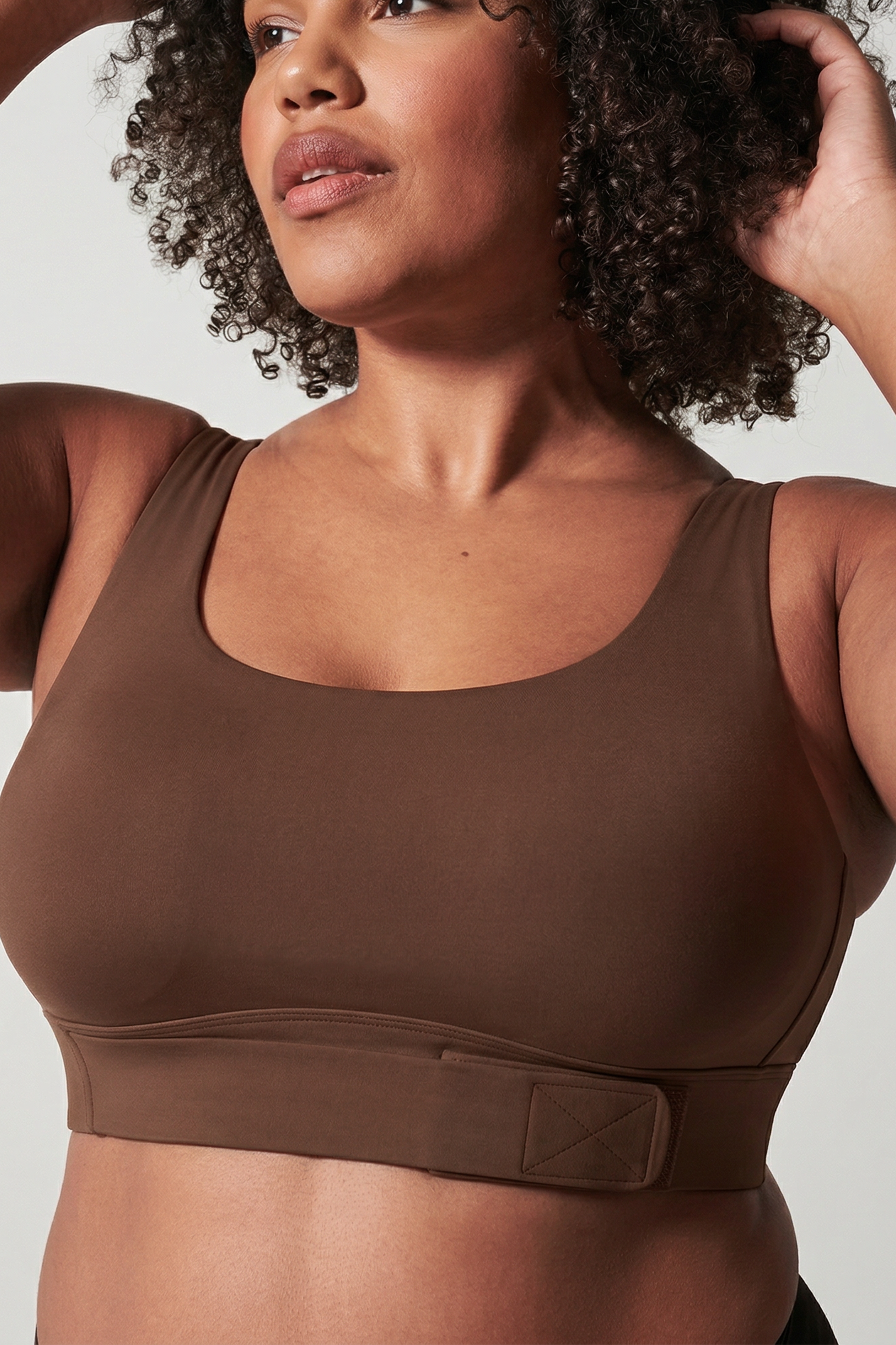 Lolacurve Adjustable Racerback Support Sports Brown Plus Size Bra