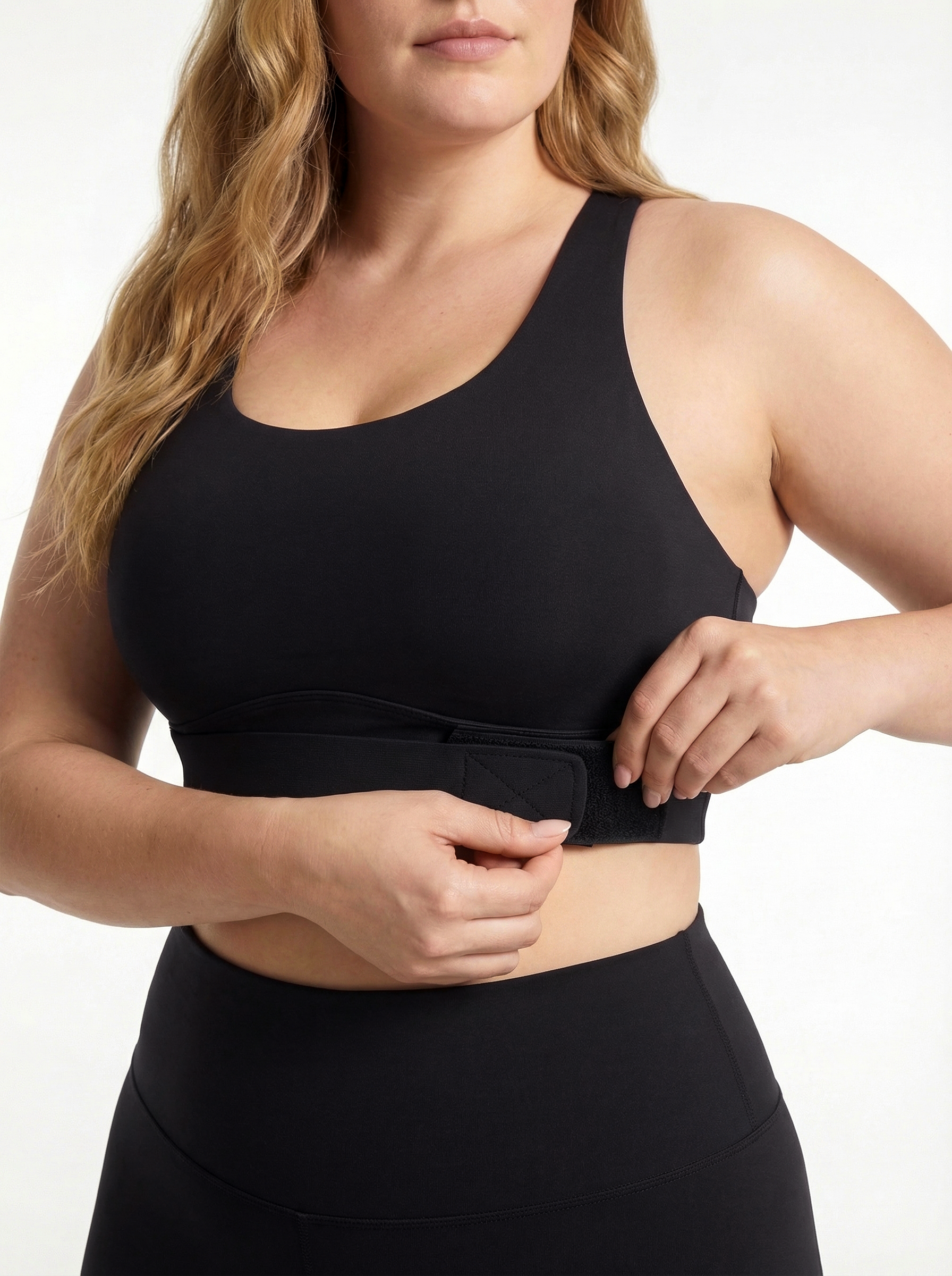Lolacurve Adjustable Racerback Support Sports Black Plus Size Bra