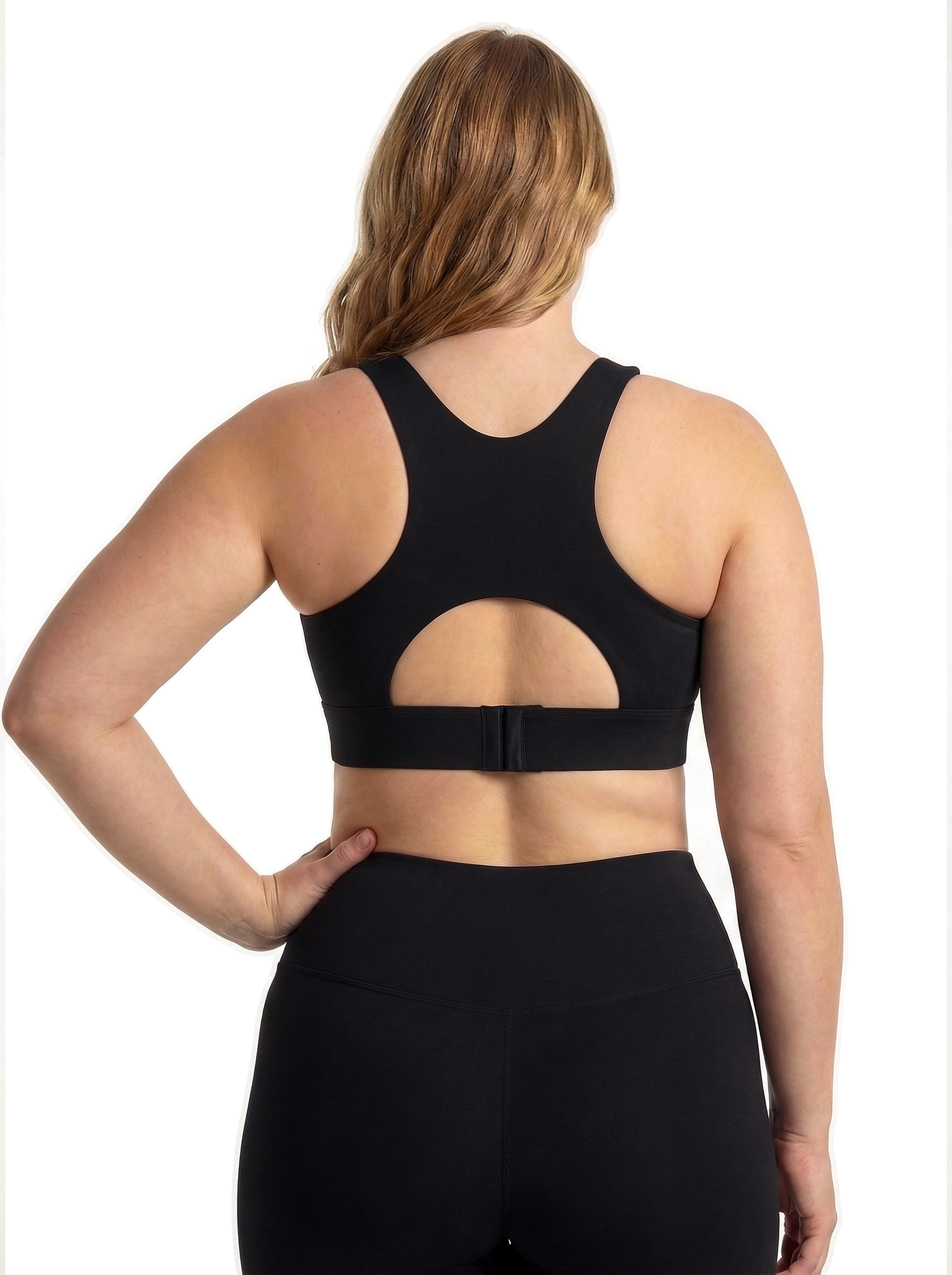 Lolacurve Adjustable Racerback Support Sports Black Plus Size Bra