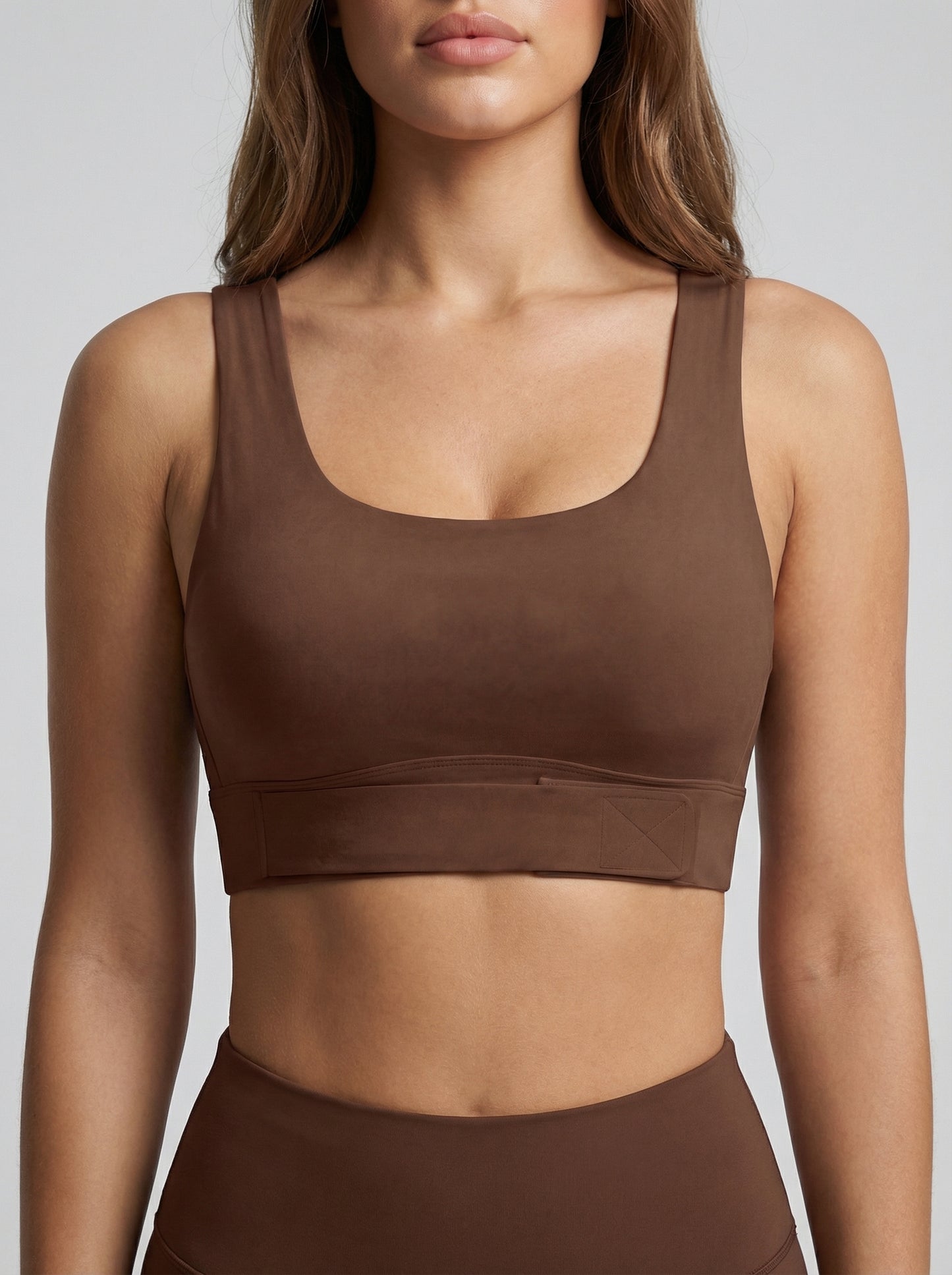 Lolacurve Adjustable Racerback Support Sports Brown Bra