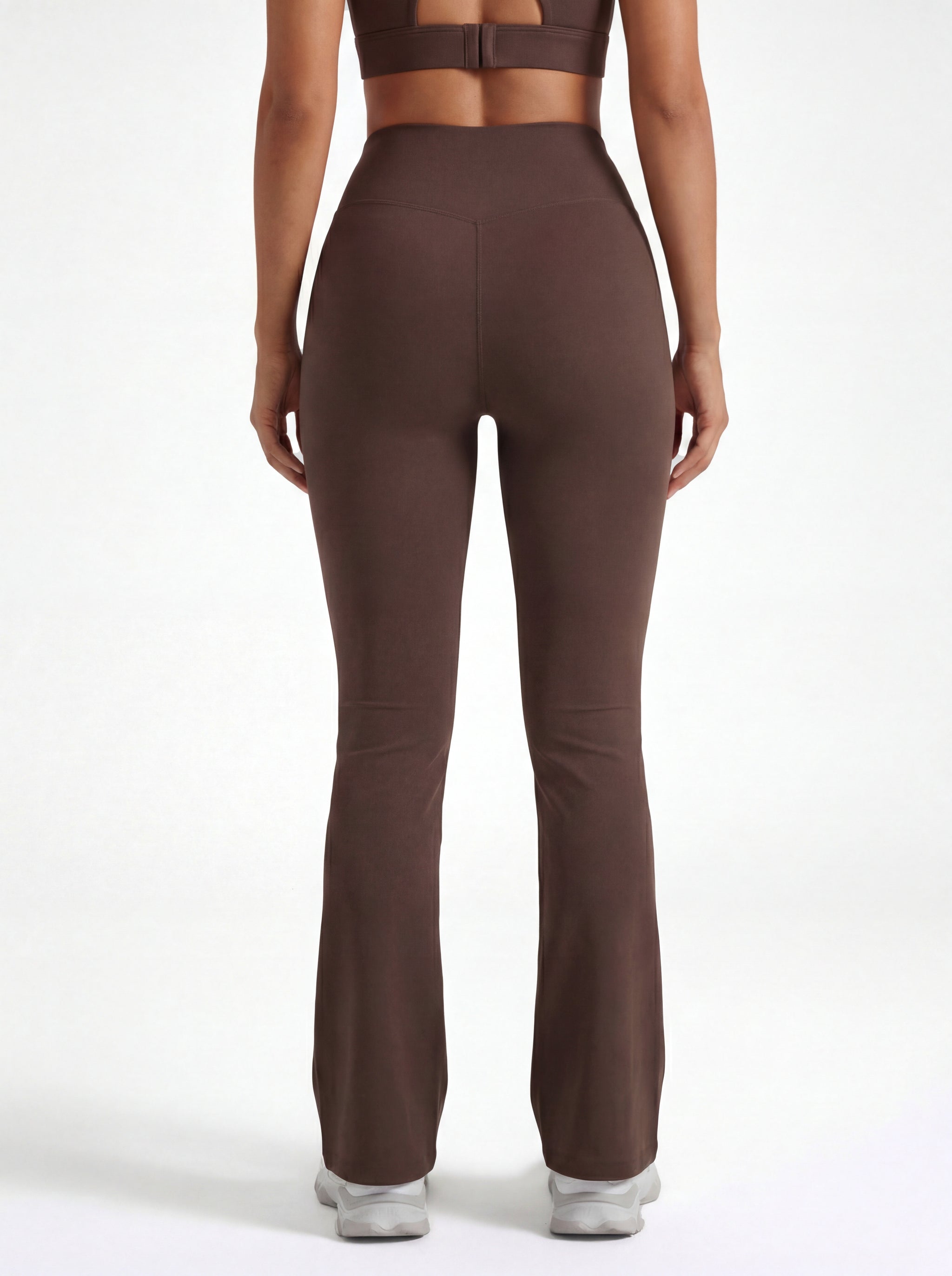 Lolacurve High-Rise Cheeky Brown Flare Leggings