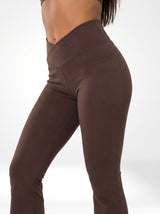 Lolacurve High-Rise Cheeky Brown Flare Leggings