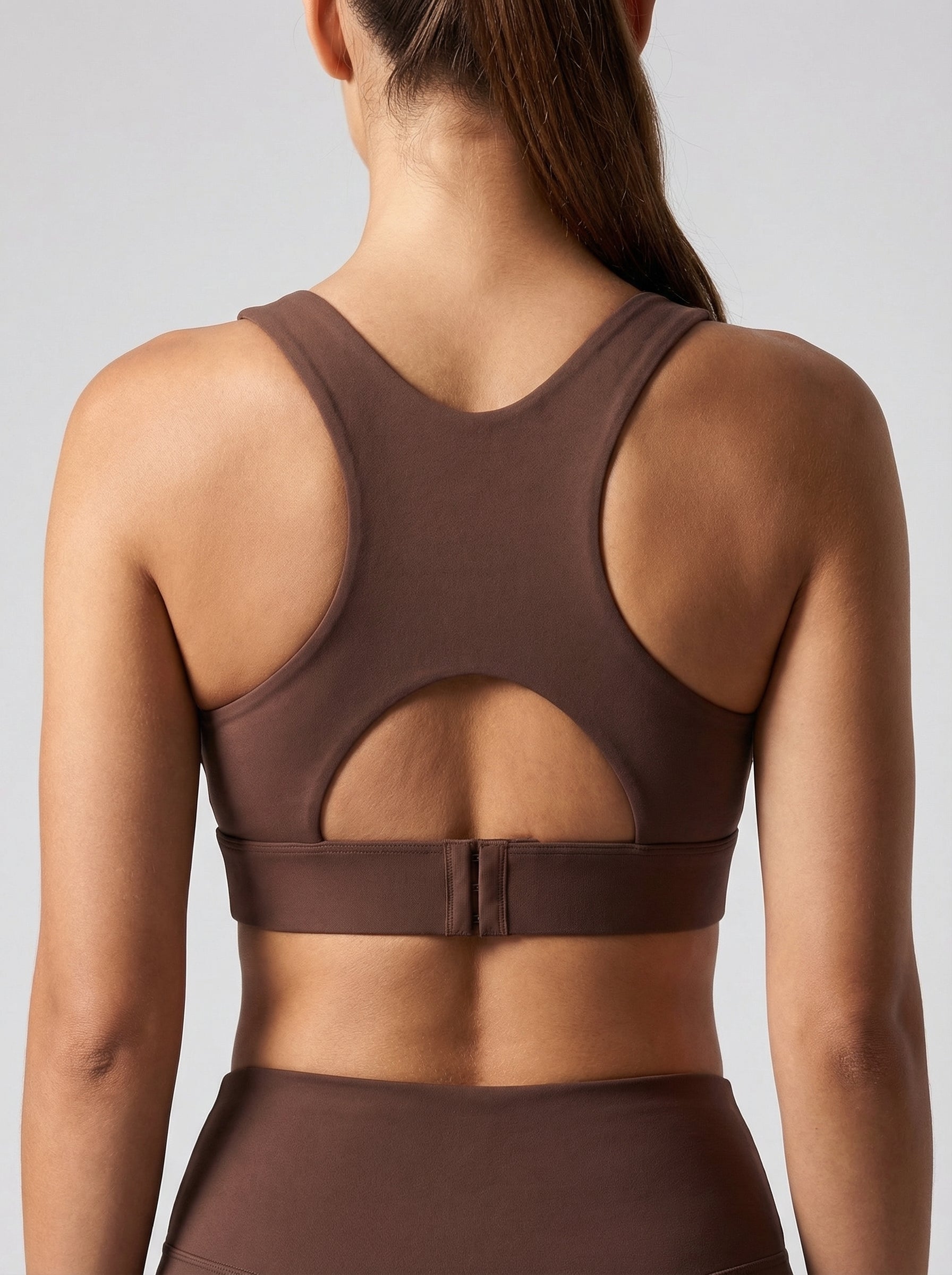 Lolacurve Adjustable Racerback Support Sports Brown Bra