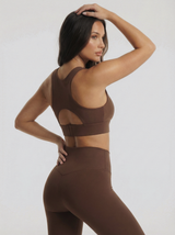 Lolacurve Adjustable Racerback Support Sports Brown Bra