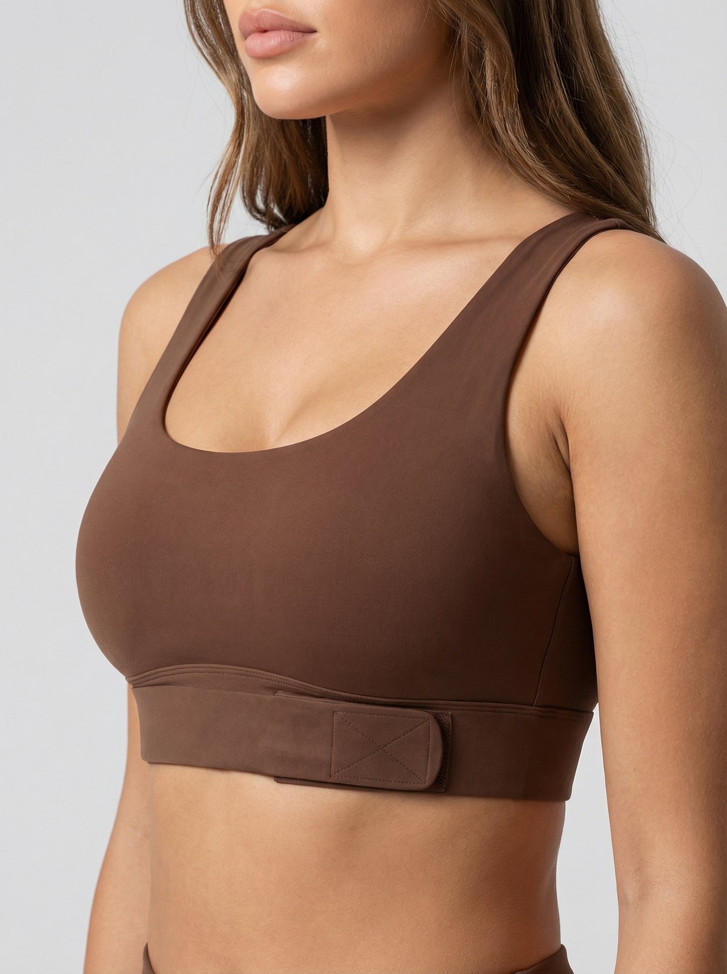 Lolacurve Adjustable Racerback Support Sports Brown Bra