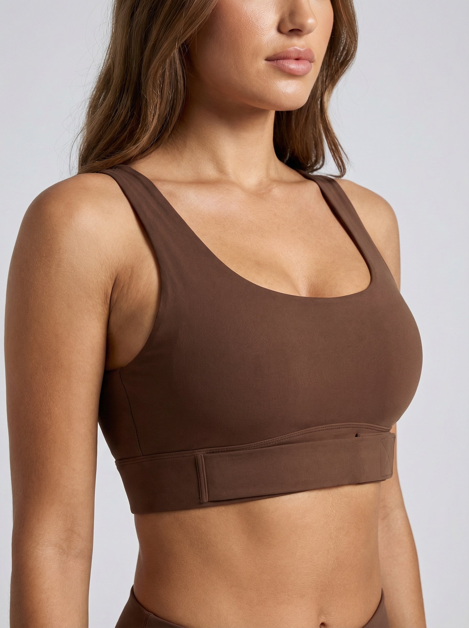 Lolacurve Adjustable Racerback Support Sports Brown Bra