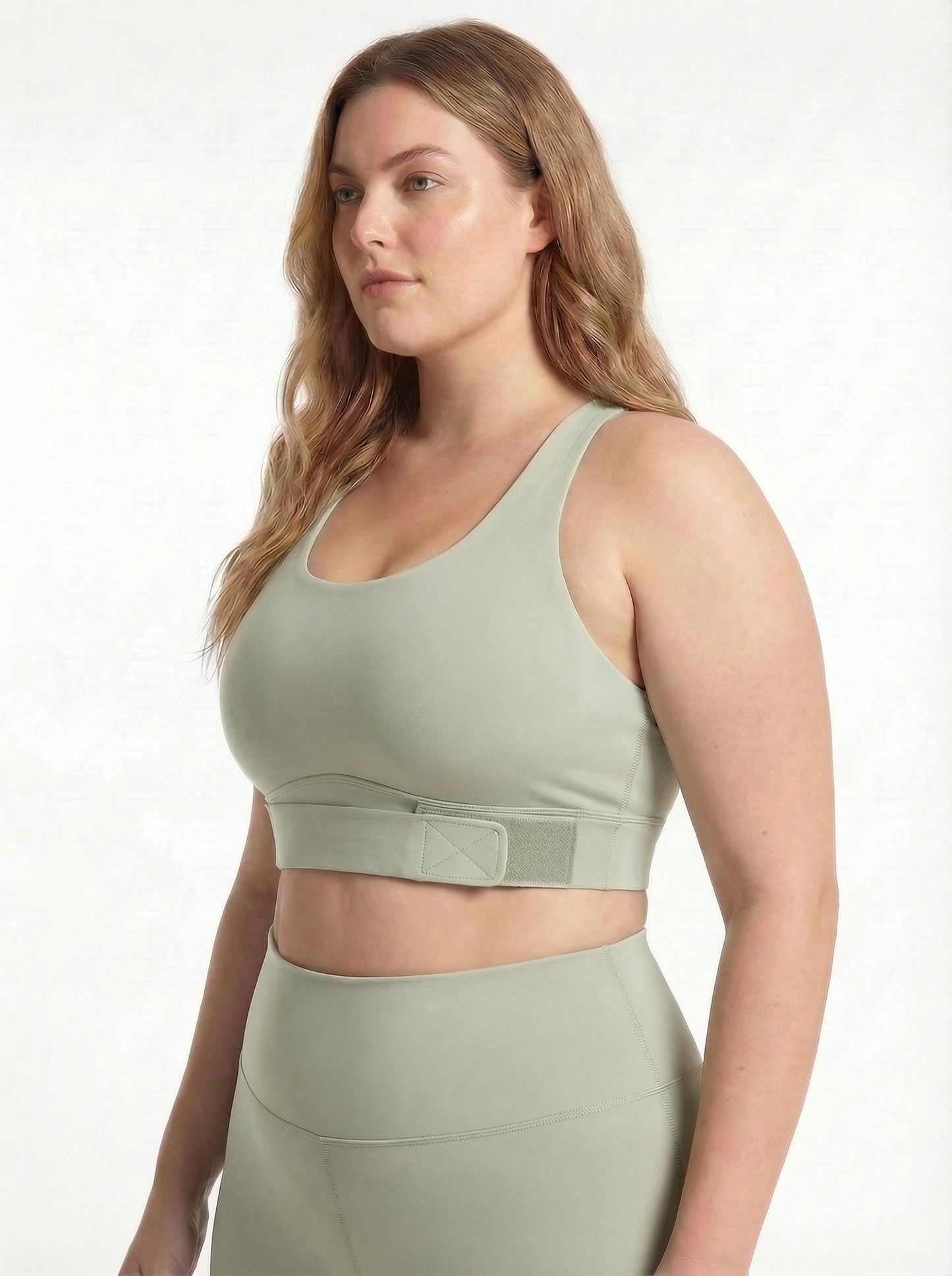 Lolacurve Adjustable Racerback Support Sports Avocado Green Plus Size Bra