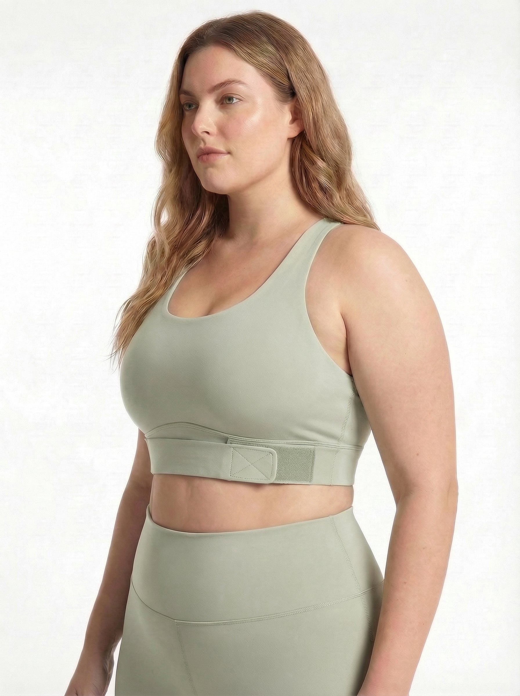 Lolacurve Adjustable Racerback Support Sports Avocado Green Plus Size Bra