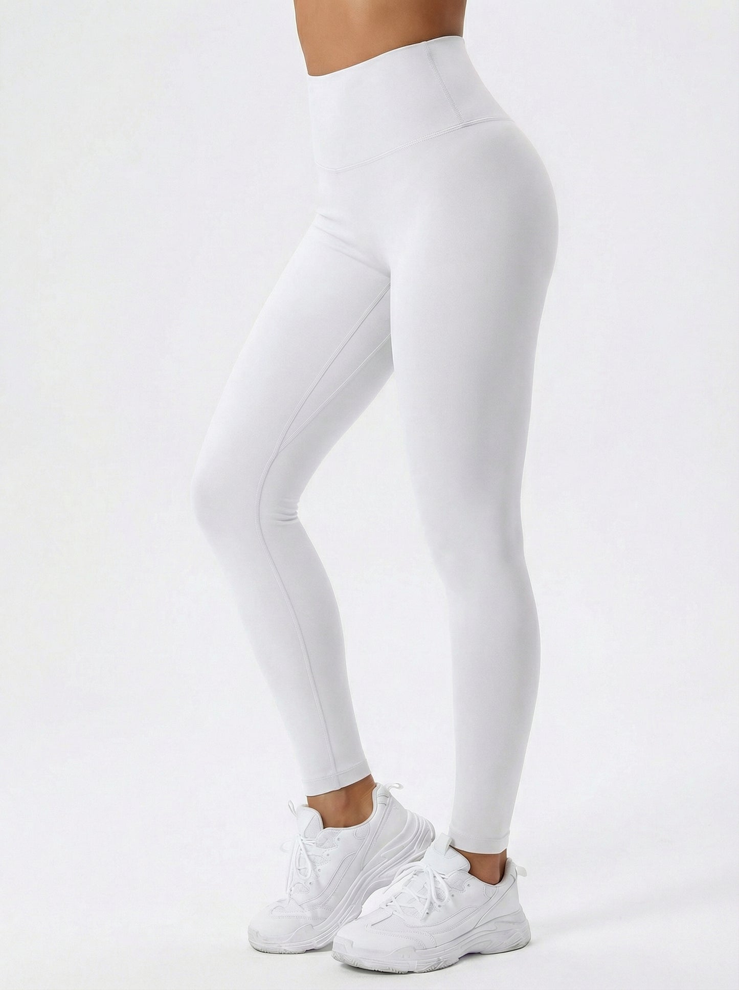 Lolacurve High-Rise Cheeky White Leggings