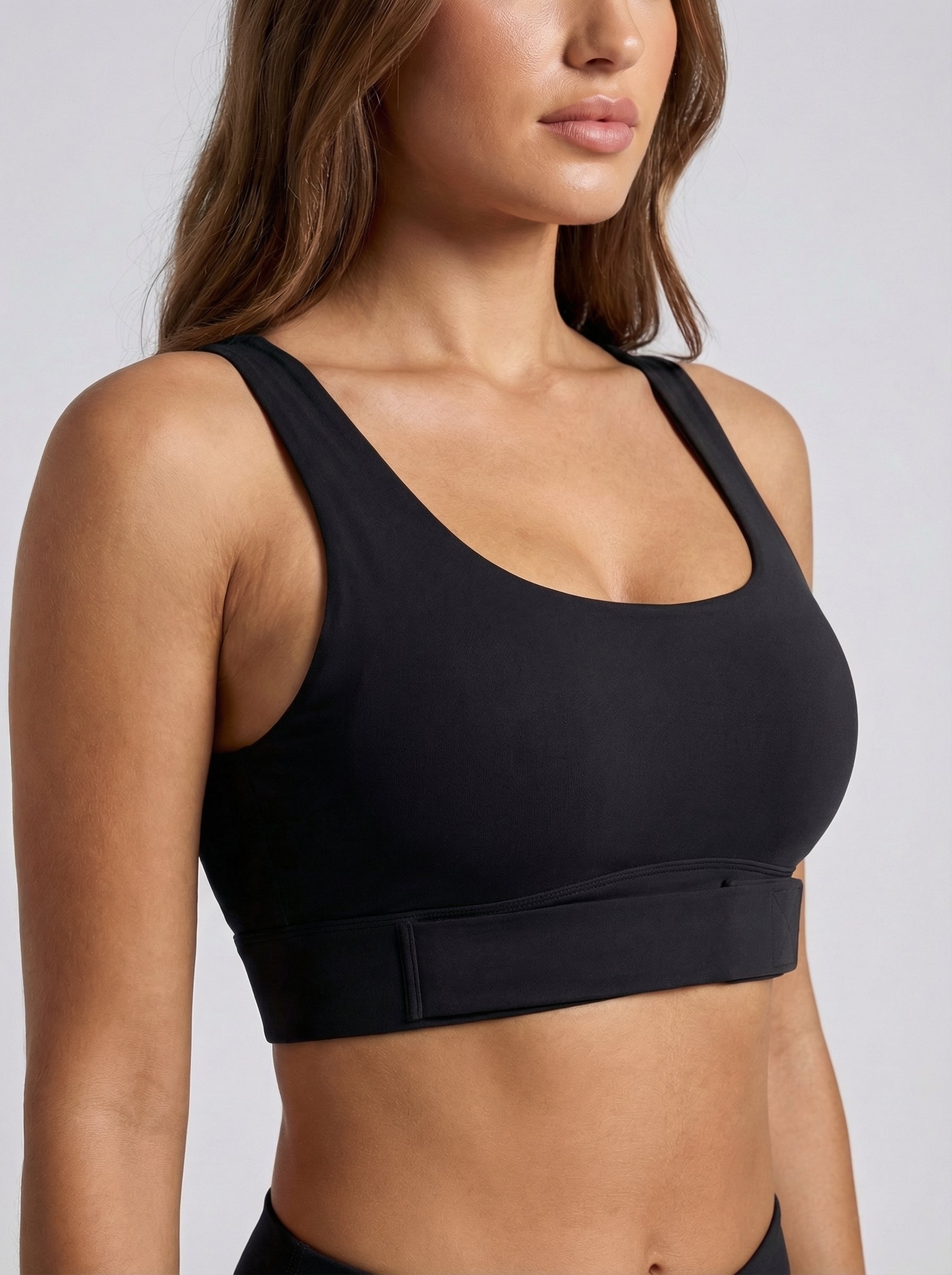 Lolacurve Adjustable Racerback Support Sports Black Bra