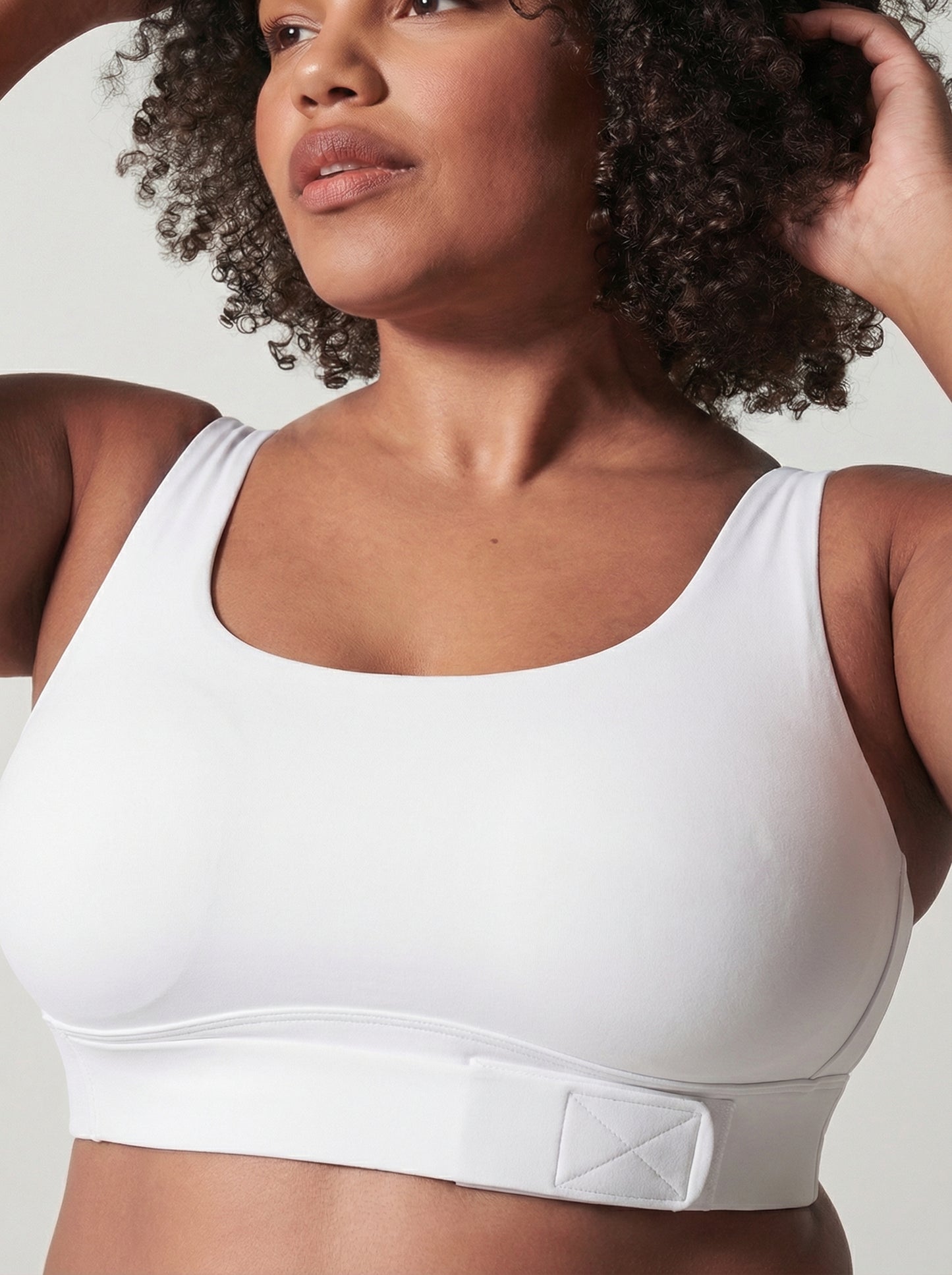 Lolacurve Adjustable Racerback Support Sports Smoky White Plus Size Bra