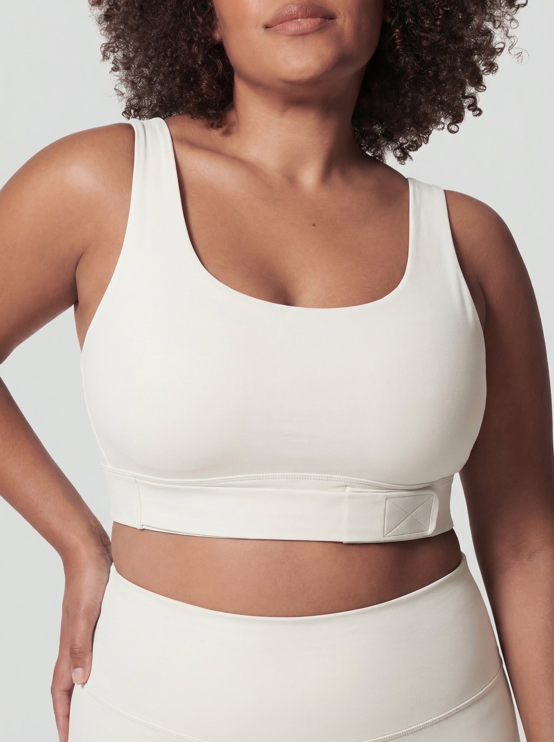 Lolacurve Adjustable Racerback Support Sports White Plus Size Bra