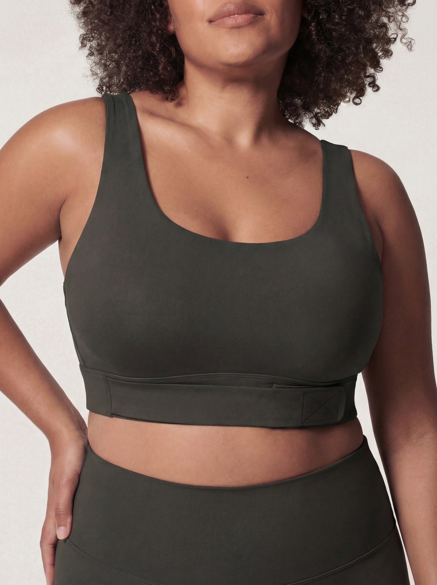 Lolacurve Adjustable Racerback Support Sports Heather Gray Plus Size Bra