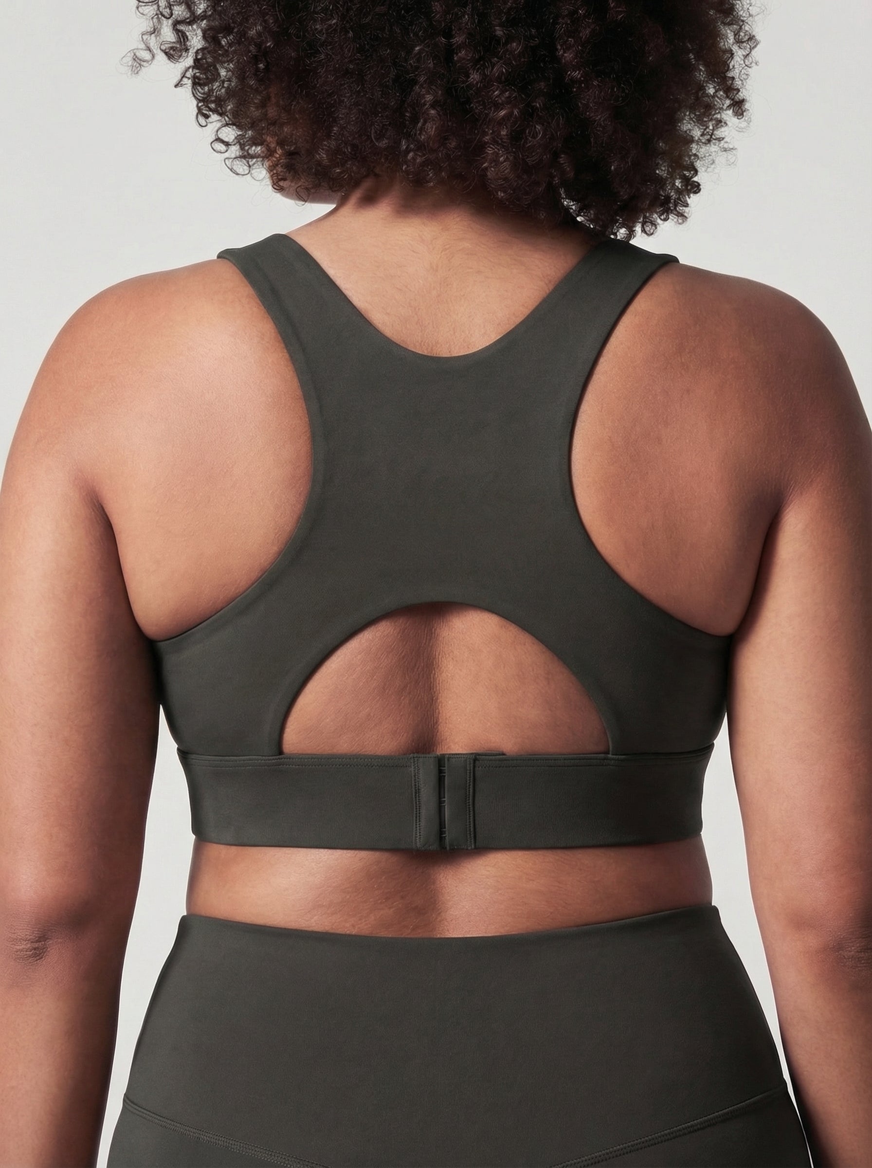Lolacurve Adjustable Racerback Support Sports Dark Gray Plus Size Bra