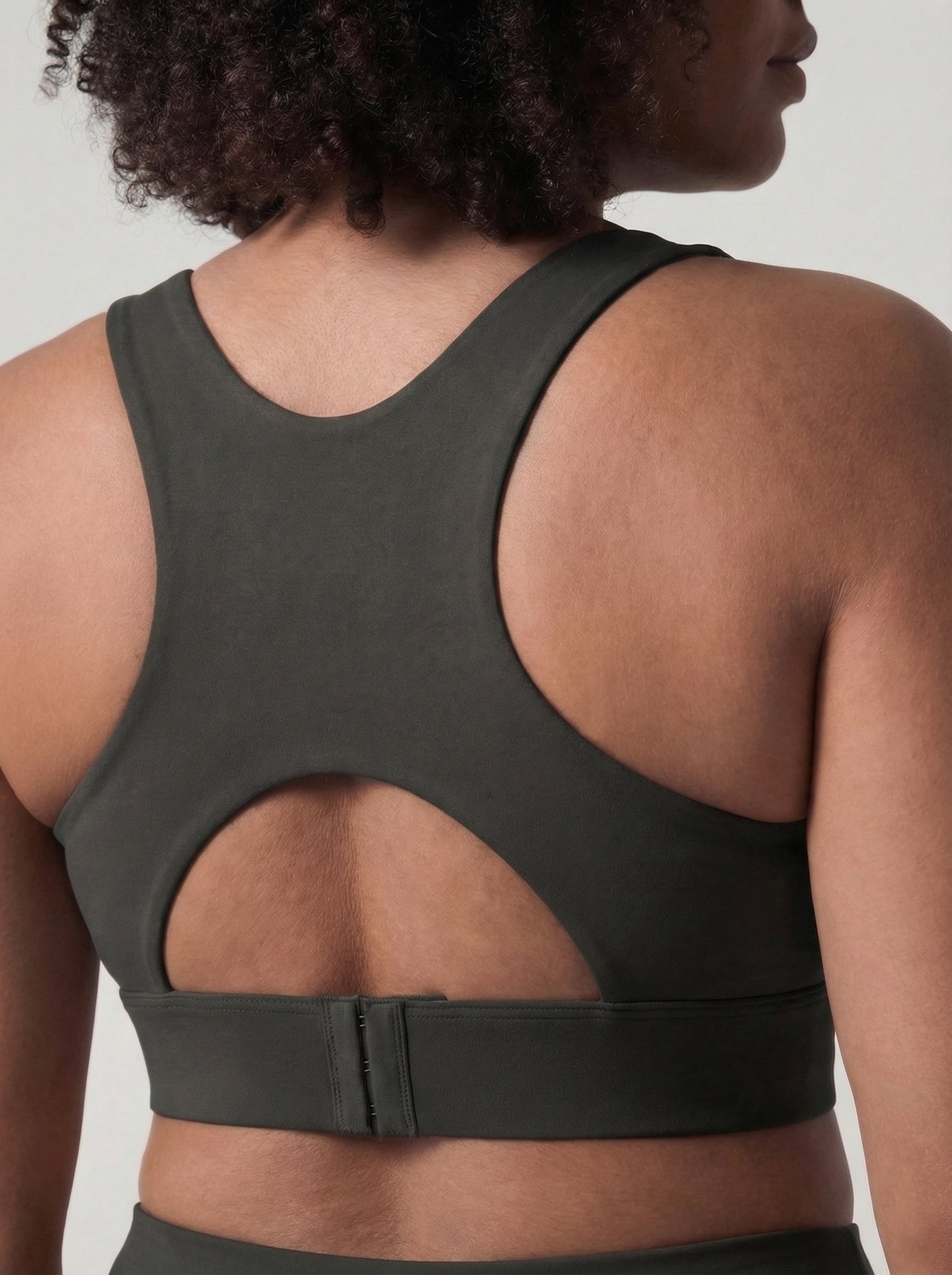 Lolacurve Adjustable Racerback Support Sports Dark Gray Plus Size Bra