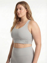 Lolacurve Adjustable Racerback Support Sports Light Gray Plus Size Bra