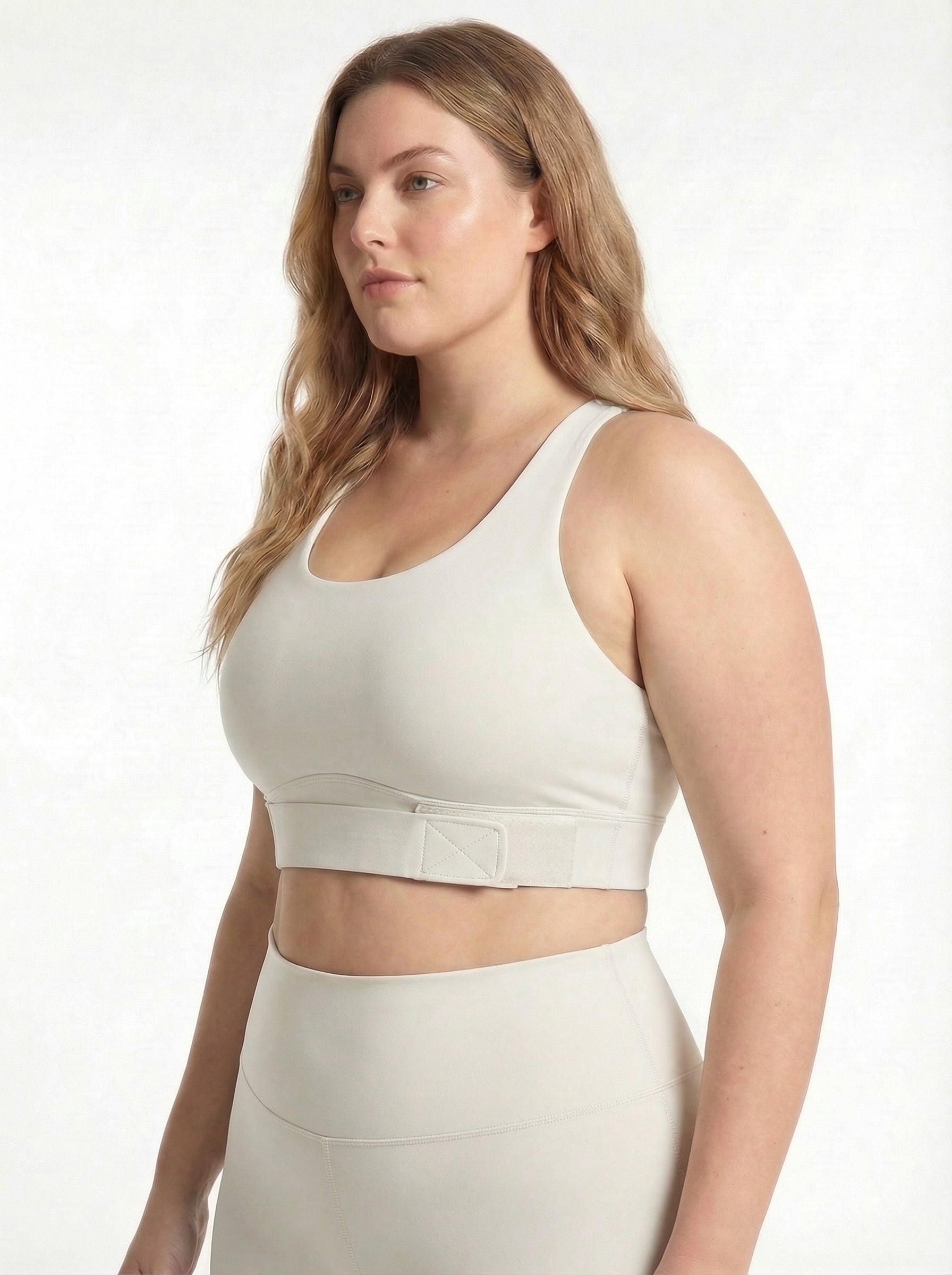 Lolacurve Adjustable Racerback Support Sports Smoky White Plus Size Bra