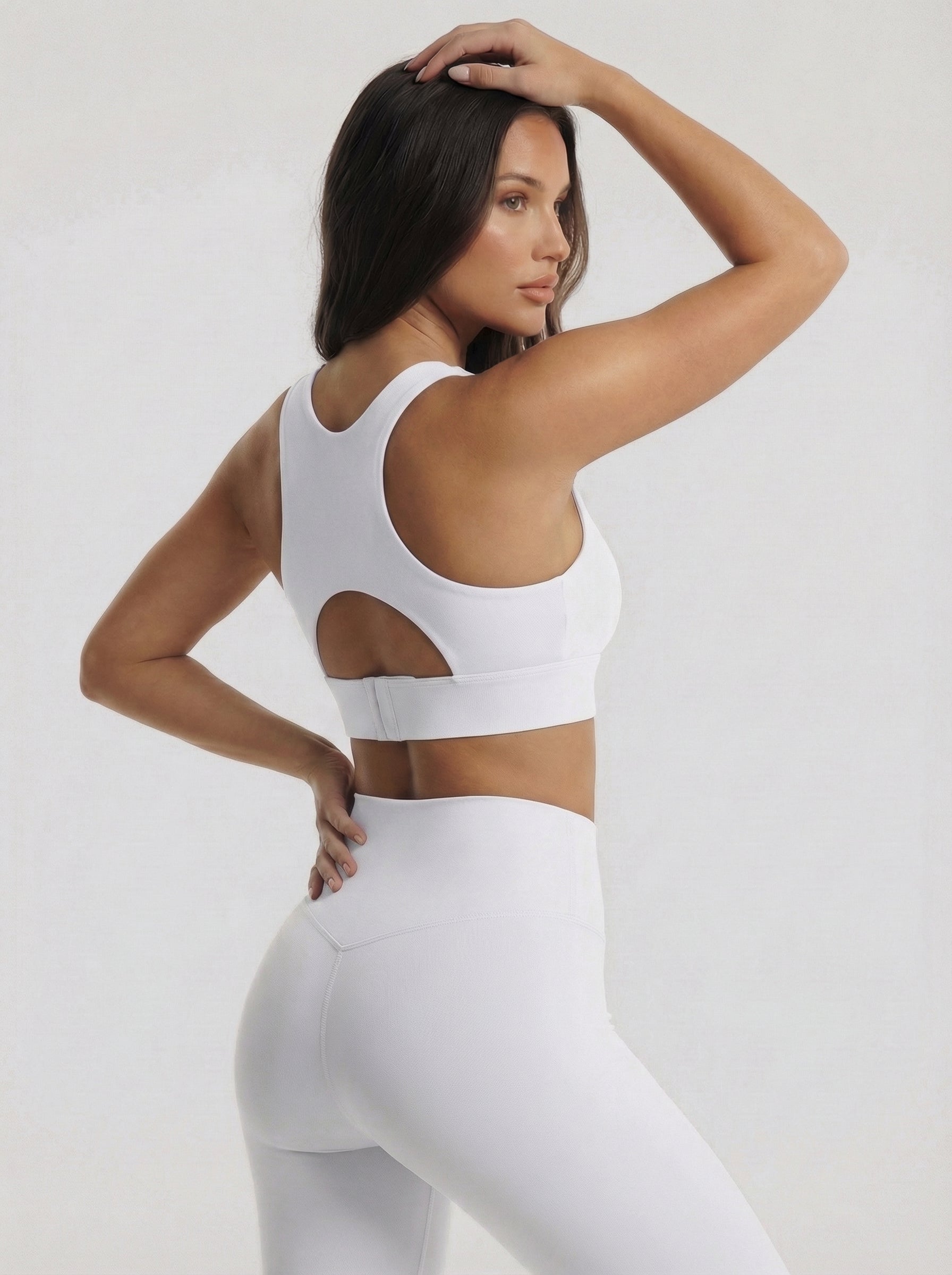 Lolacurve Adjustable Racerback Support Sports White Bra