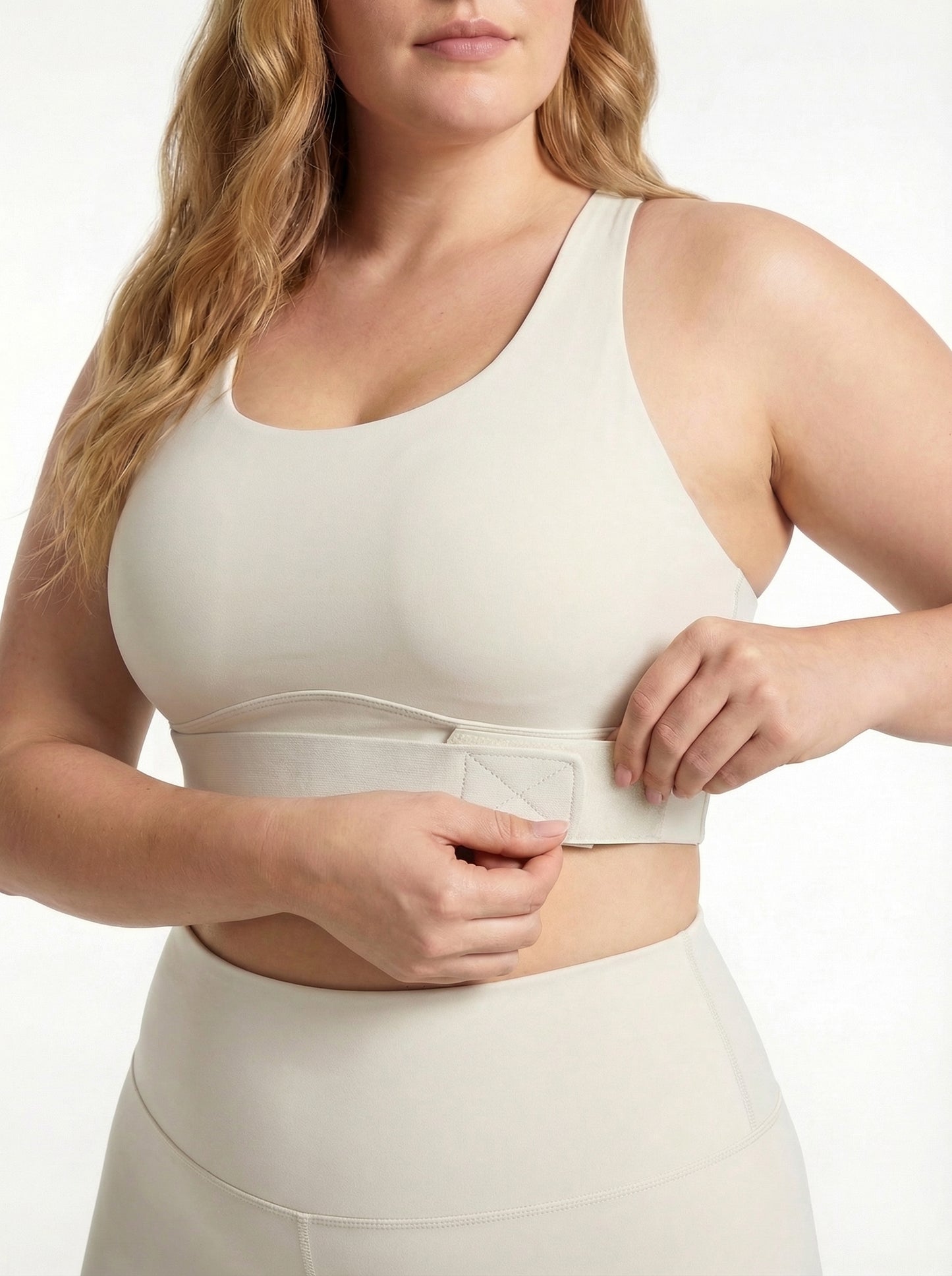 Lolacurve Adjustable Racerback Support Sports Smoky White Plus Size Bra
