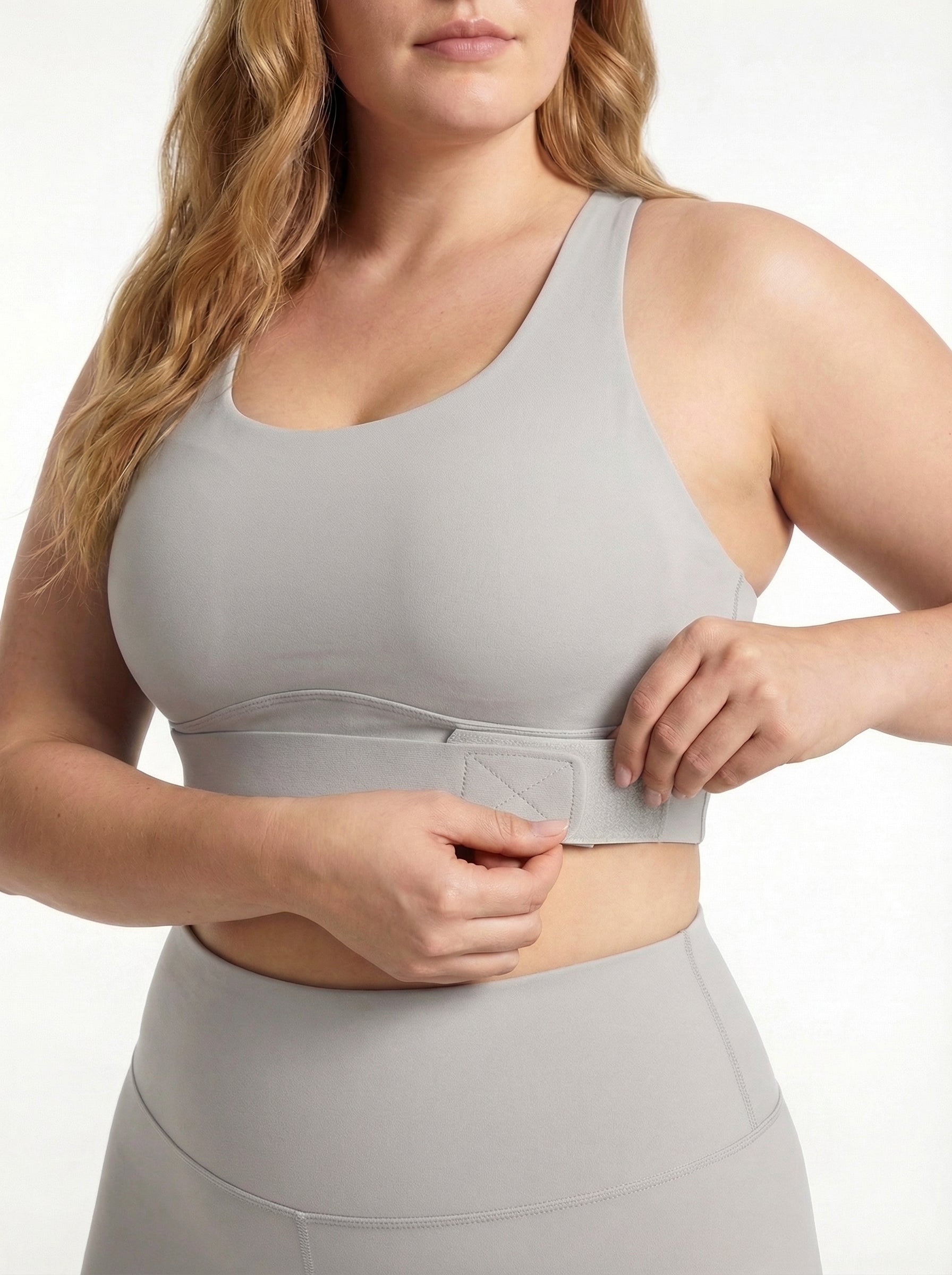 Lolacurve Adjustable Racerback Support Sports Light Gray Plus Size Bra