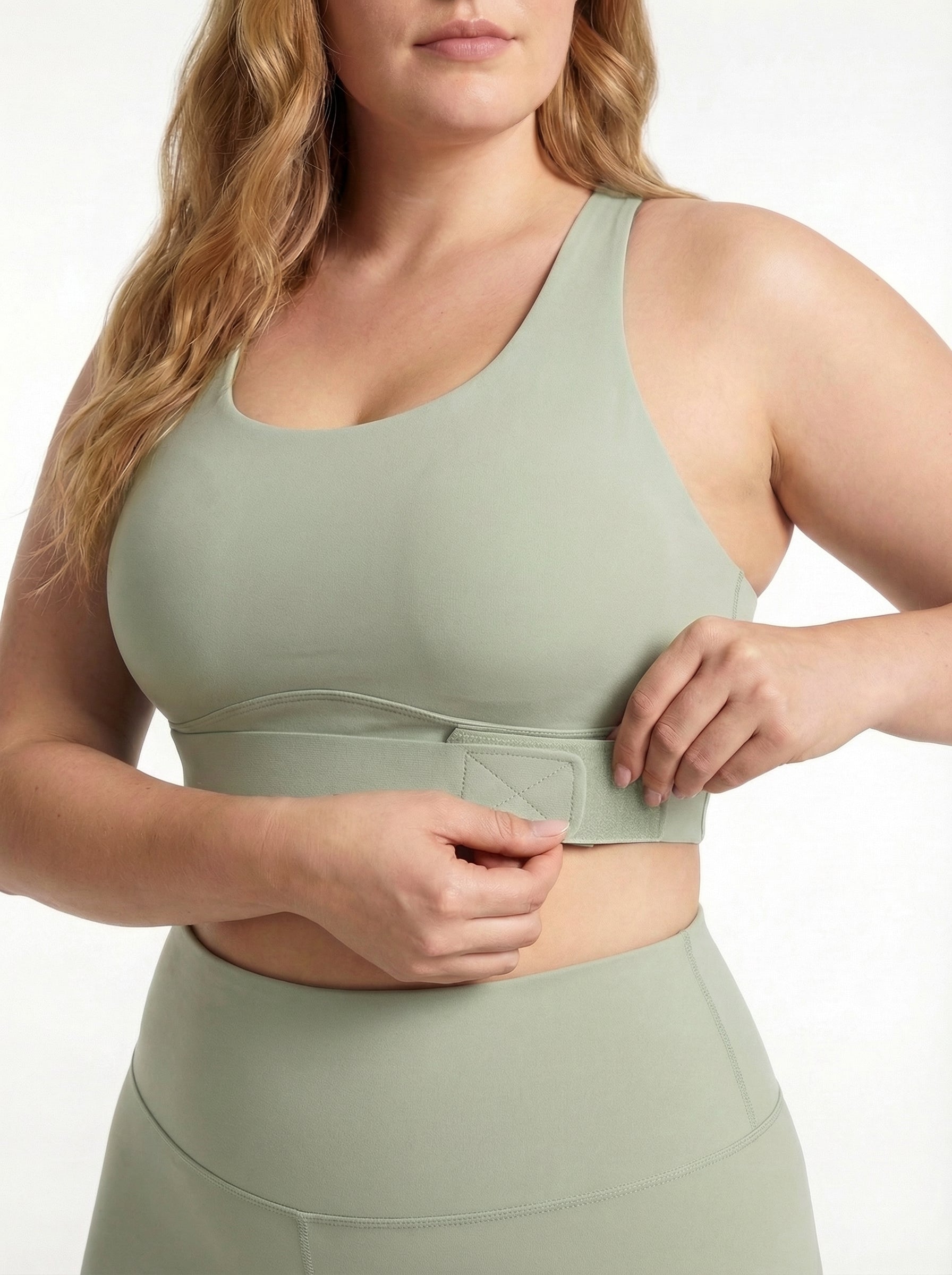 Lolacurve Adjustable Racerback Support Sports Avocado Green Plus Size Bra