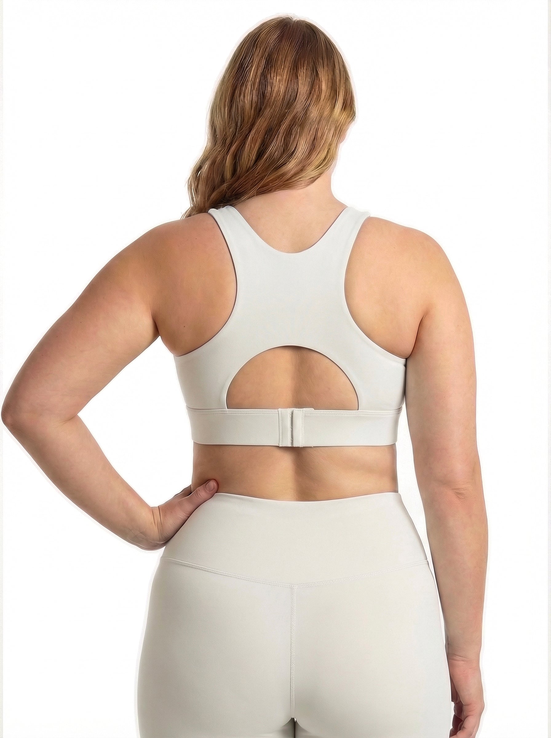 Lolacurve Adjustable Racerback Support Sports Smoky White Plus Size Bra