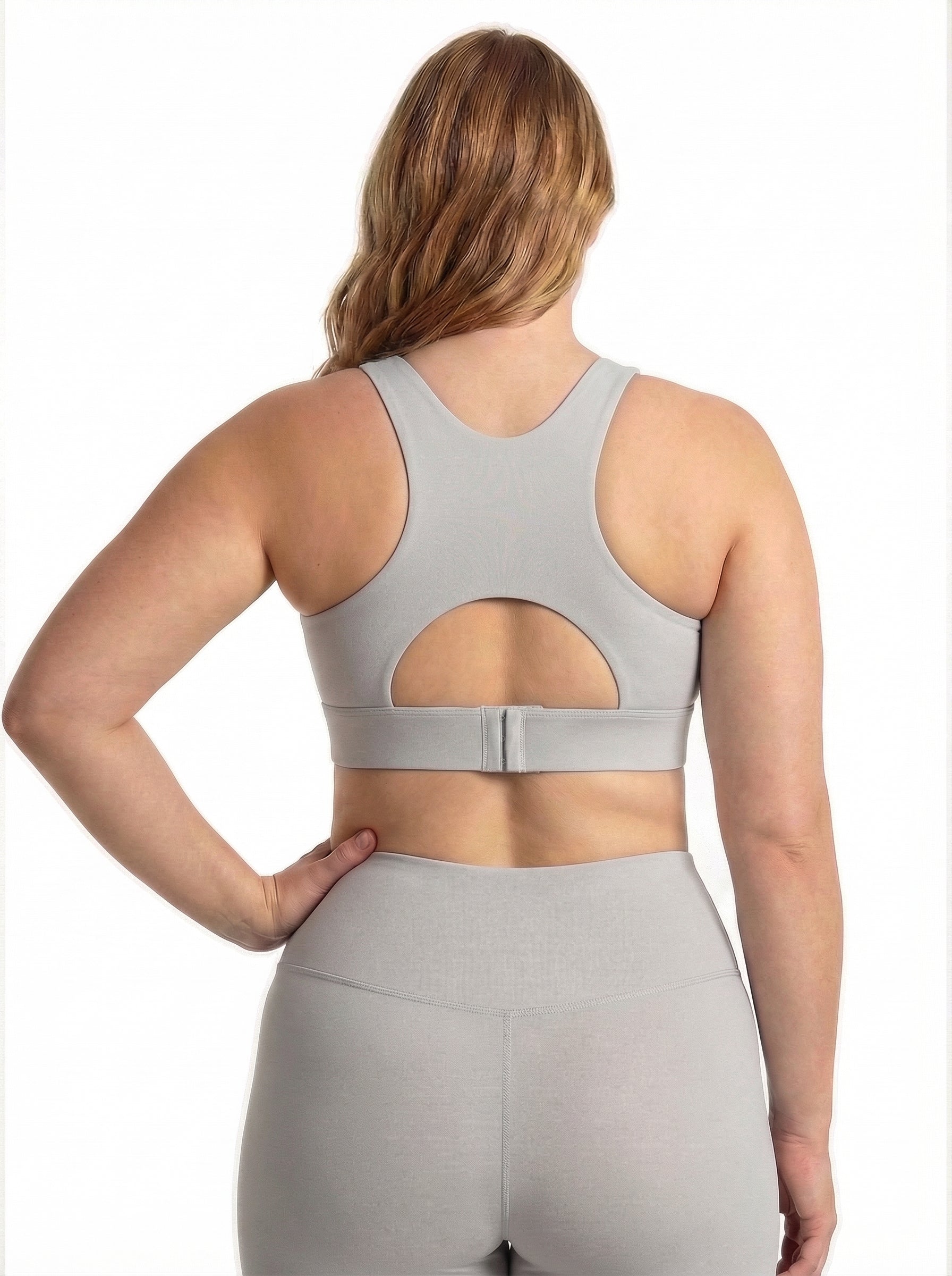 Lolacurve Adjustable Racerback Support Sports Light Gray Plus Size Bra