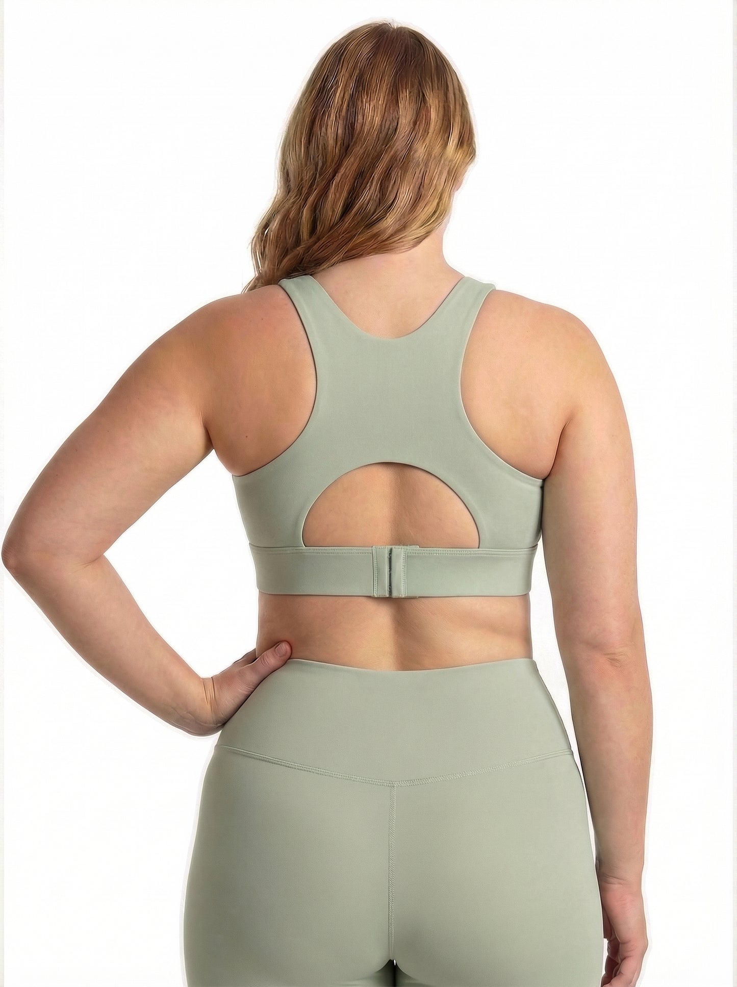 Lolacurve Adjustable Racerback Support Sports Avocado Green Plus Size Bra