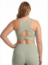 Lolacurve Adjustable Racerback Support Sports Avocado Green Plus Size Bra