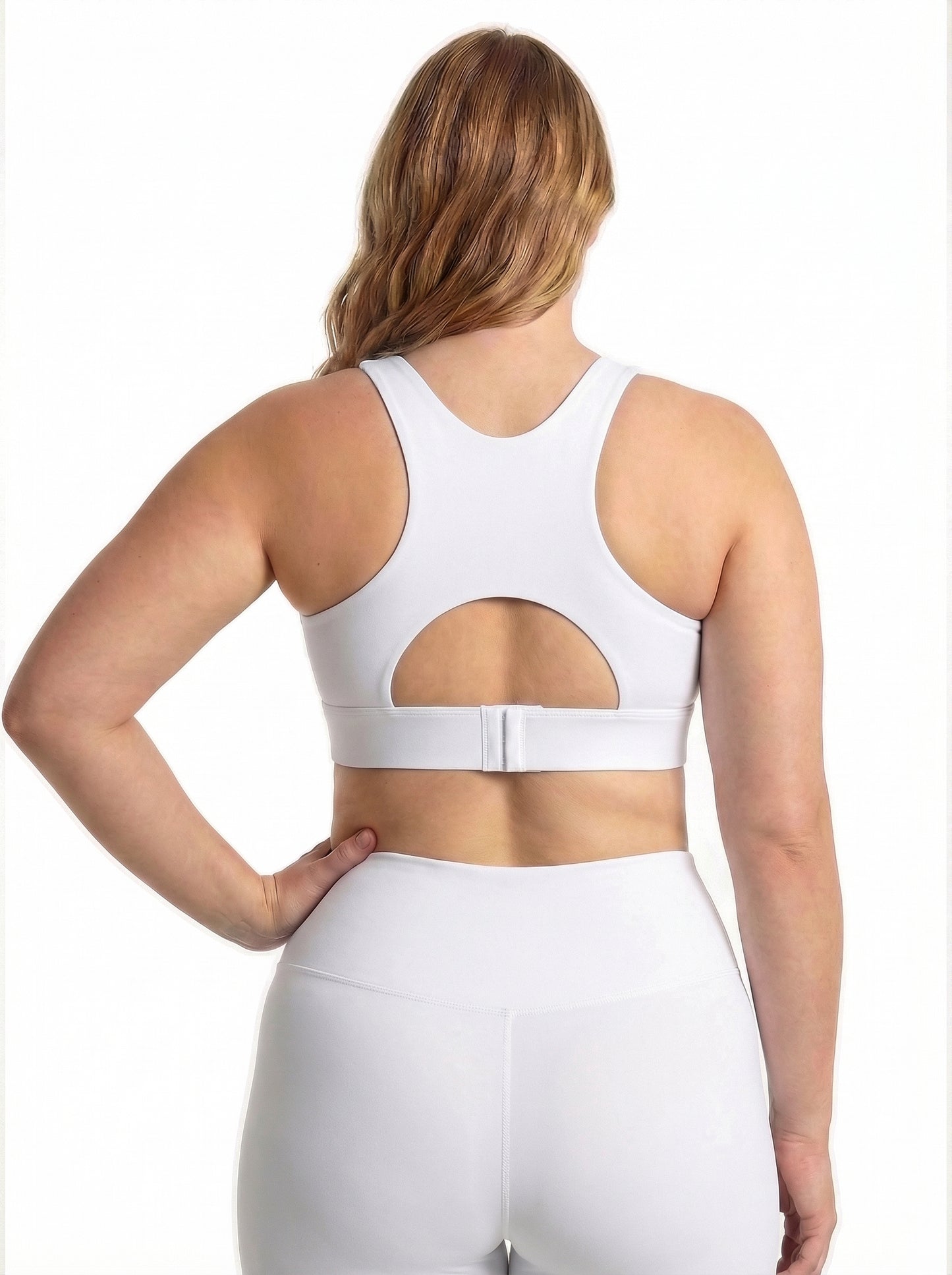 Lolacurve Adjustable Racerback Support Sports White Plus Size Bra