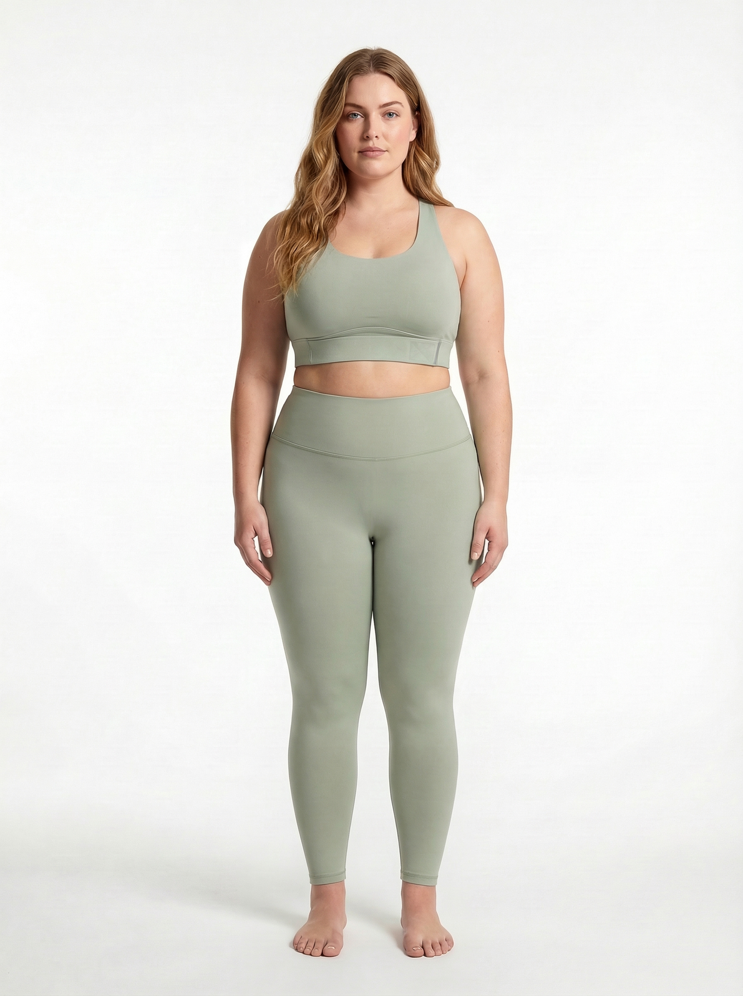Lolacurve Adjustable Racerback Support Sports Avocado Green Plus Size Bra