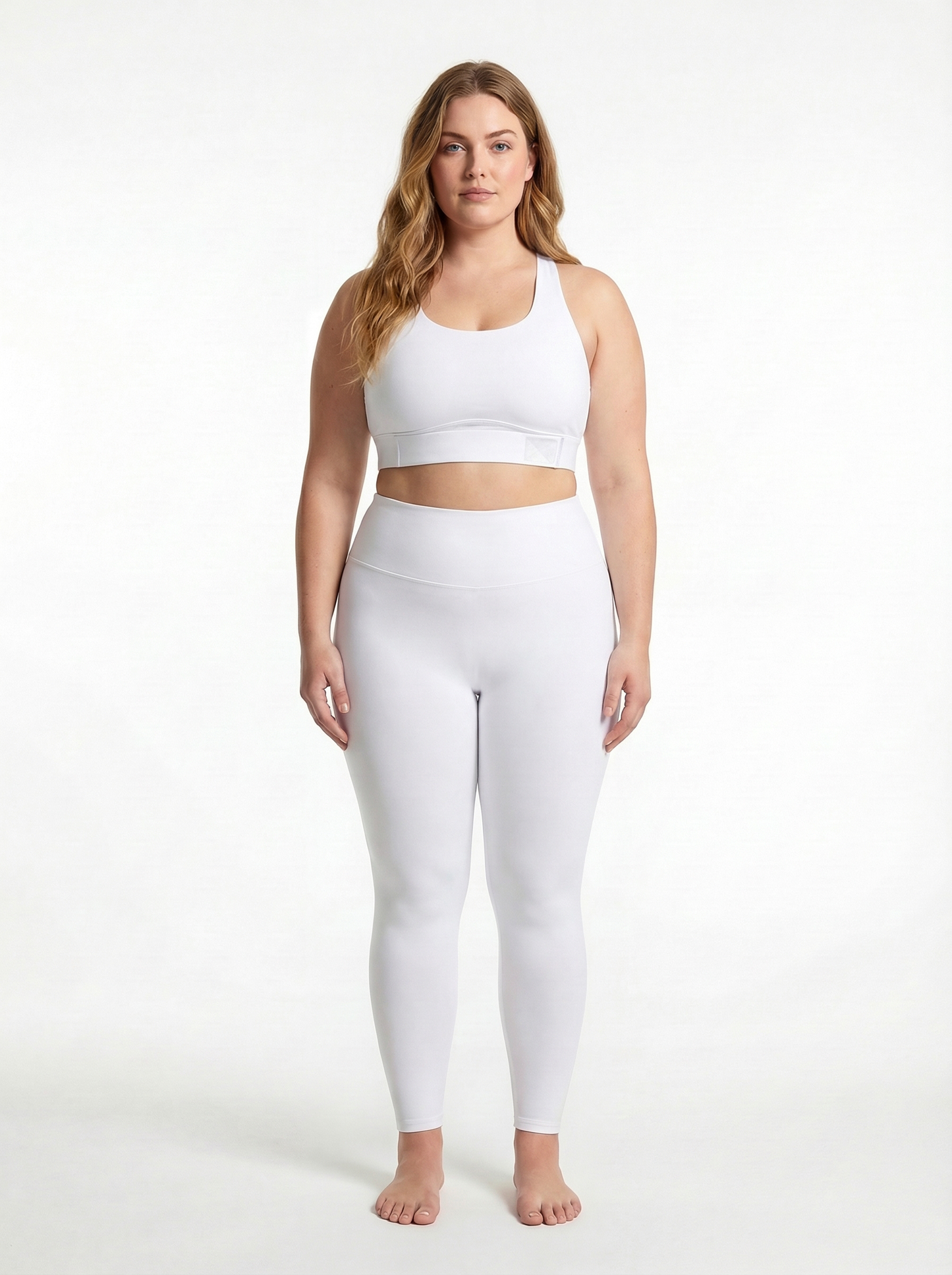 Lolacurve Adjustable Racerback Support Sports White Plus Size Bra
