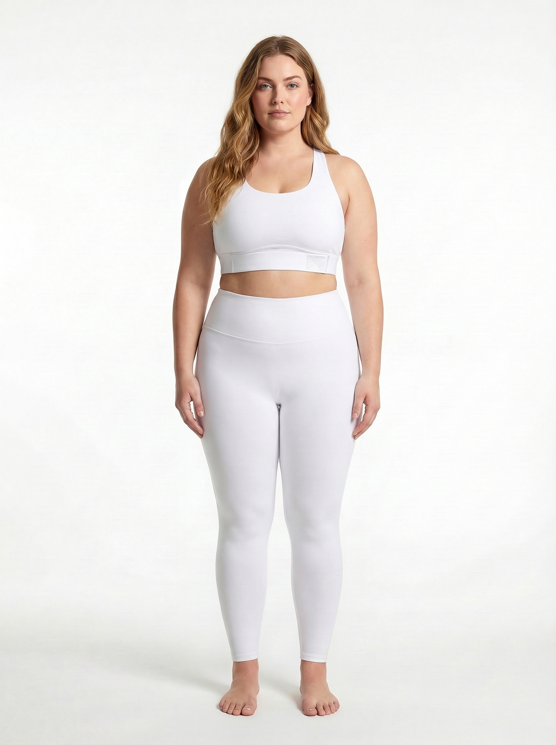 Lolacurve Adjustable Racerback Support Sports White Plus Size Bra
