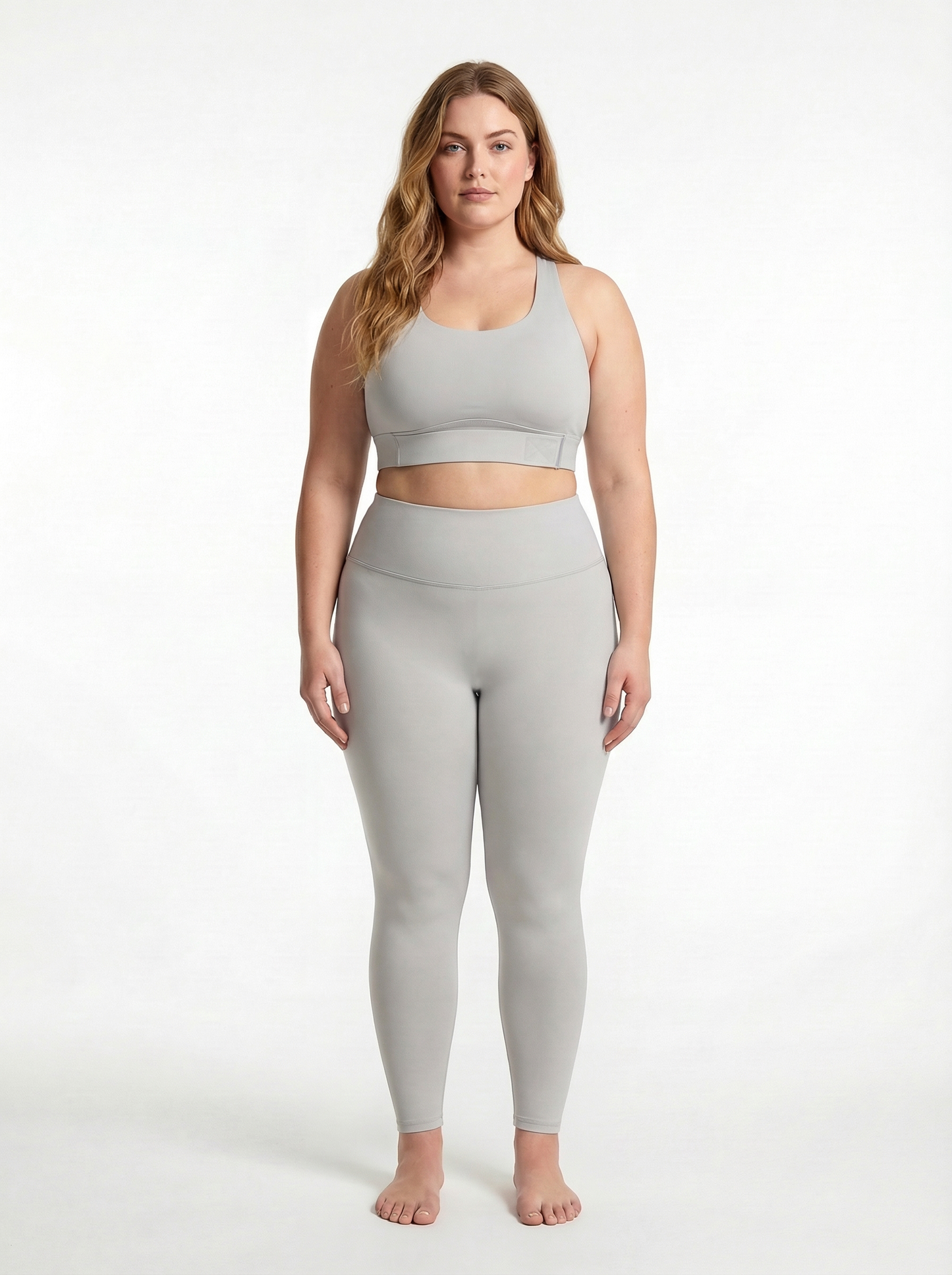 Lolacurve Adjustable Racerback Support Sports Light Gray Plus Size Bra