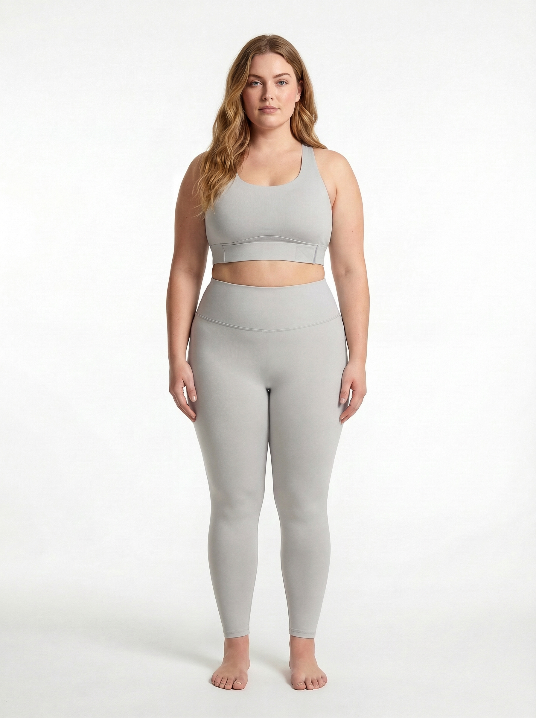 Lolacurve Adjustable Racerback Support Sports Light Gray Plus Size Bra