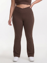 Lolacurve High-Rise Cheeky Plus Size Teal Flare Leggings