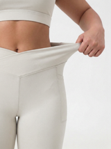 Lolacurve High-Rise Cheeky Plus Size Smoky White Flare Leggings