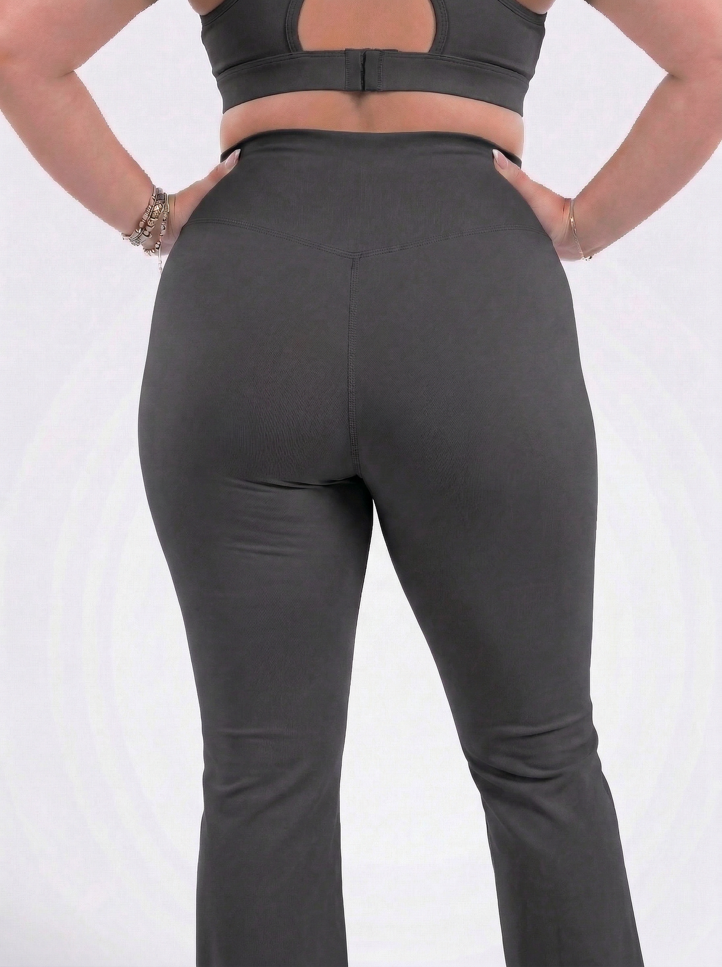 Lolacurve High-Rise Cheeky Plus Size Dark Grey Flare Leggings