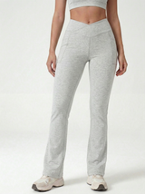 Lolacurve High-Rise Cheeky Heather Grey Flare Leggings