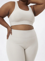 Lolacurve High-Rise Cheeky Plus Size Smoky White Leggings