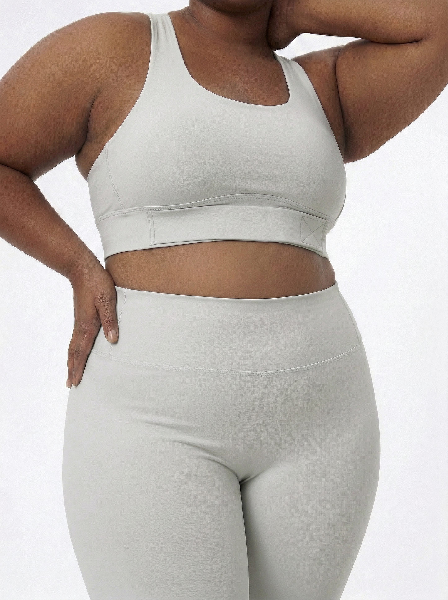 Lolacurve High-Rise Cheeky  Plus Size Light Grey Leggings