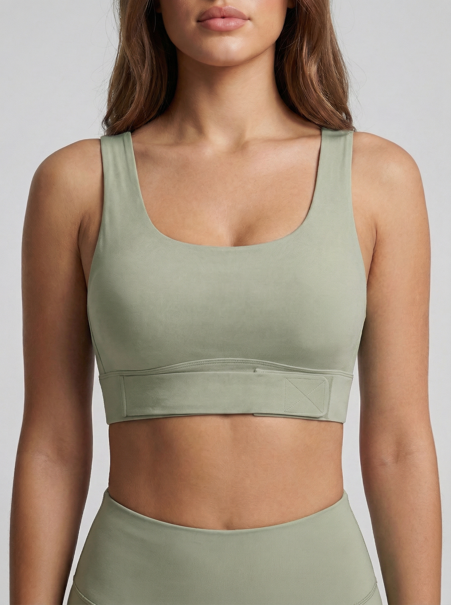 Lolacurve Adjustable Racerback Support Sports Avocado Green Bra