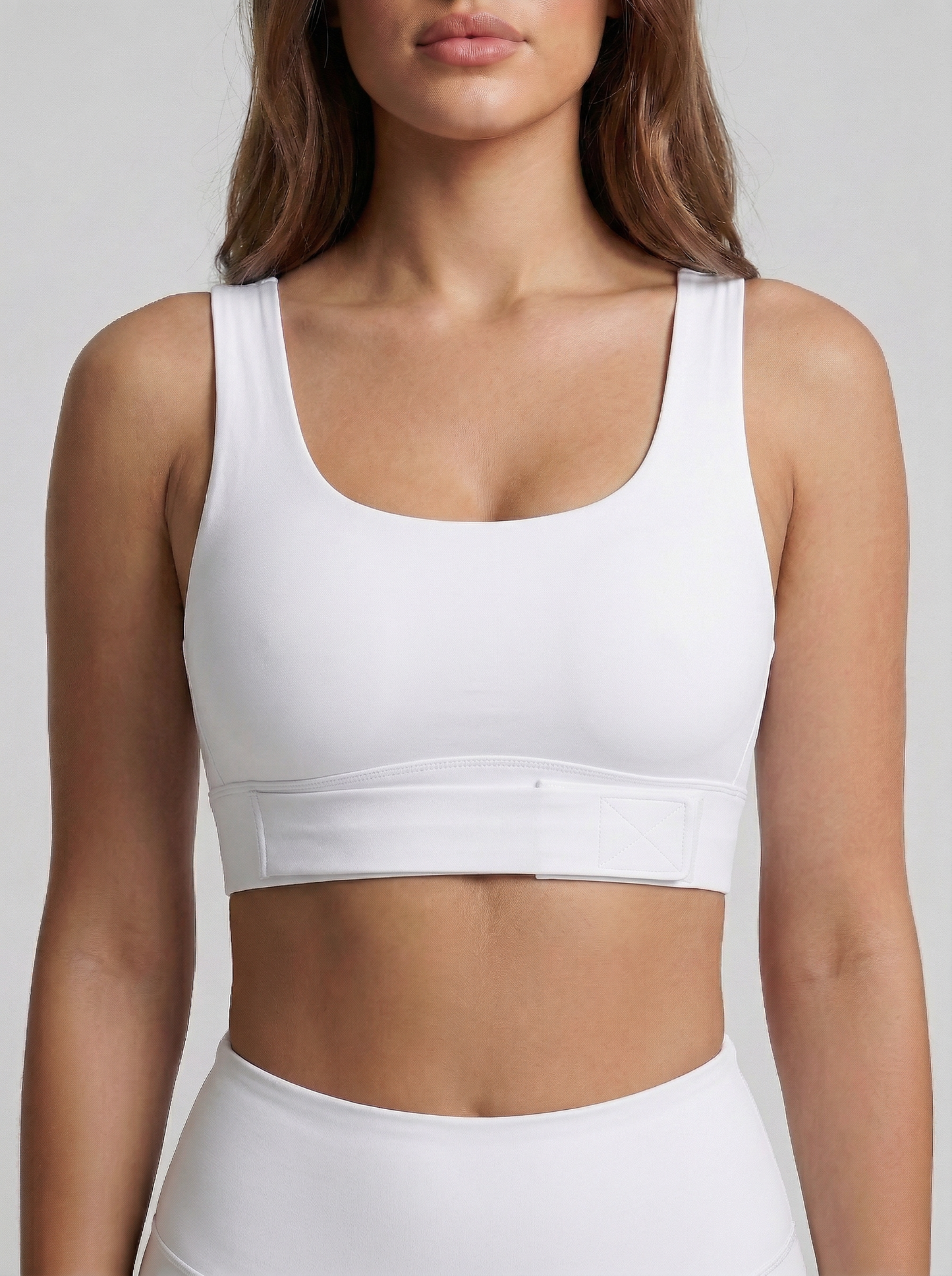 Lolacurve Adjustable Racerback Support Sports White Bra