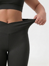 Lolacurve High-Rise Cheeky Plus Size Black Flare Leggings