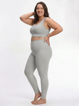 Lolacurve High-Rise Cheeky  Plus Size Light Grey Leggings