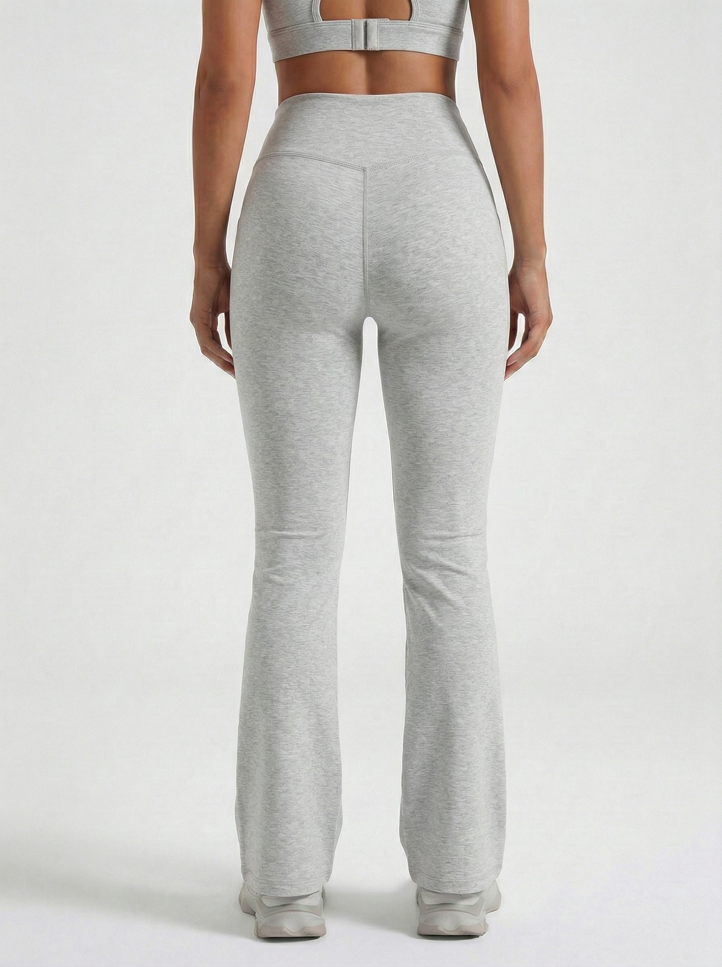 Lolacurve High-Rise Cheeky Heather Grey Flare Leggings