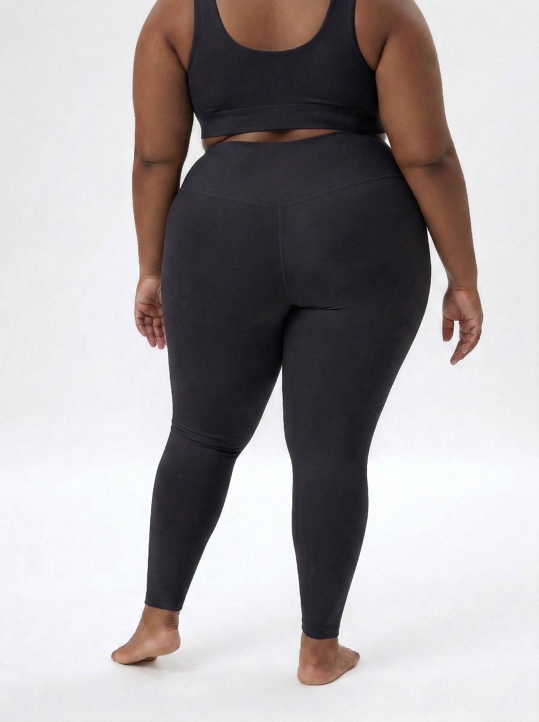 Lolacurve High-Rise Cheeky  Plus Size Black Leggings