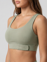Lolacurve Adjustable Racerback Support Sports Avocado Green Bra